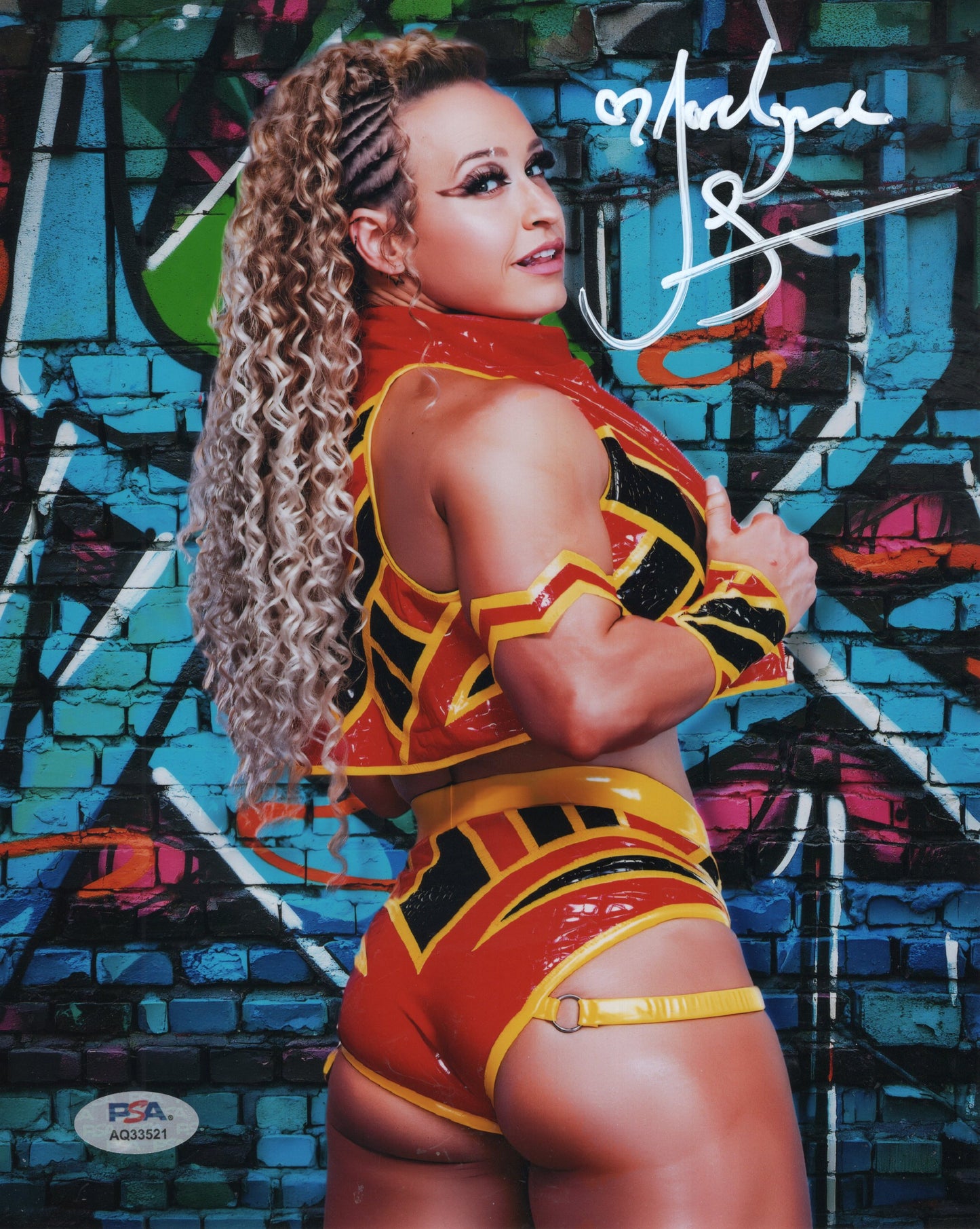 Jordynne Grace (metallic 8x10 photo) PSA COA FUNHOUSE WWE NXT TNA autographed signed