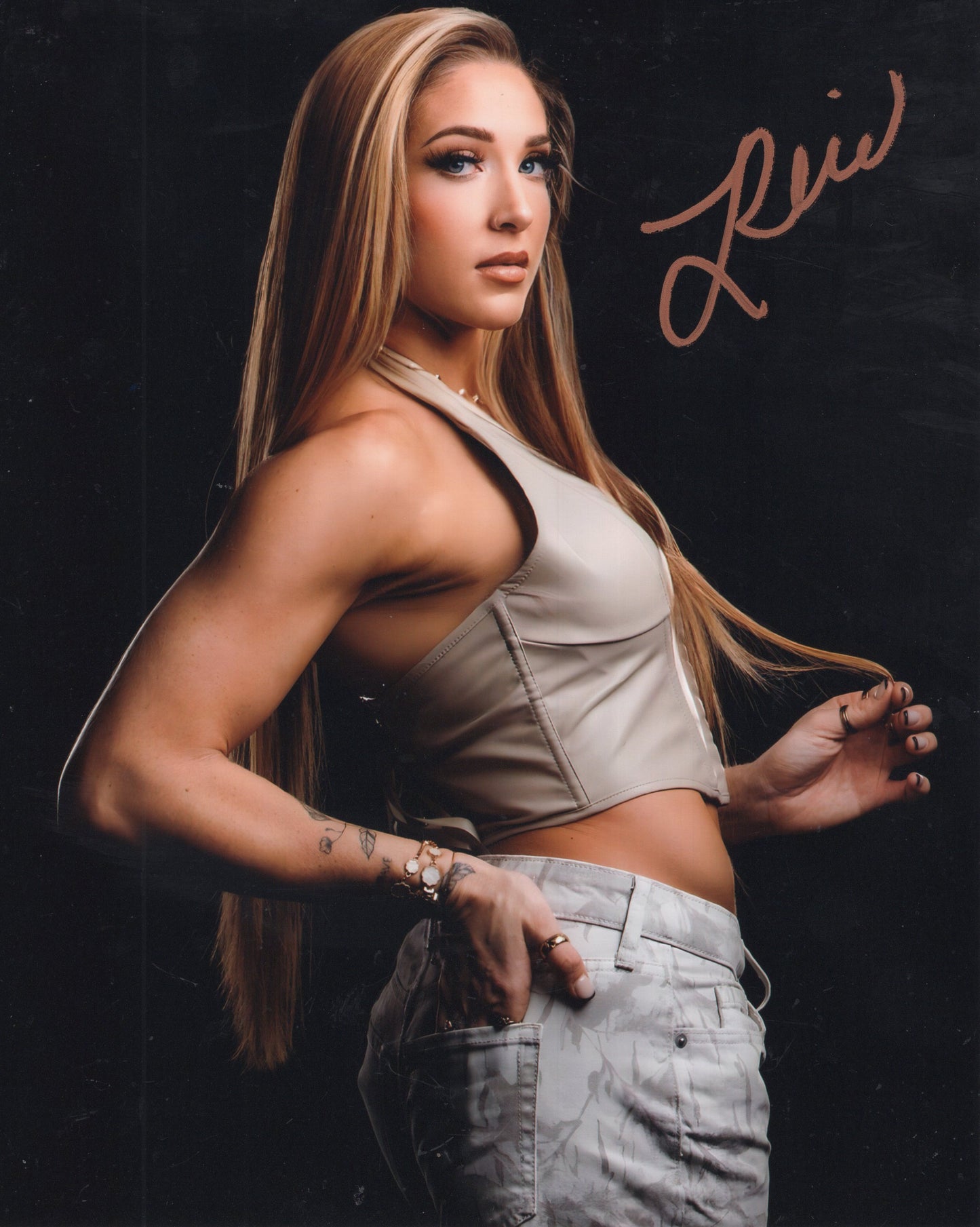 Lainey Reid 8x10 Fatal Influence AEW NXT TNA WWE signed autographed photo