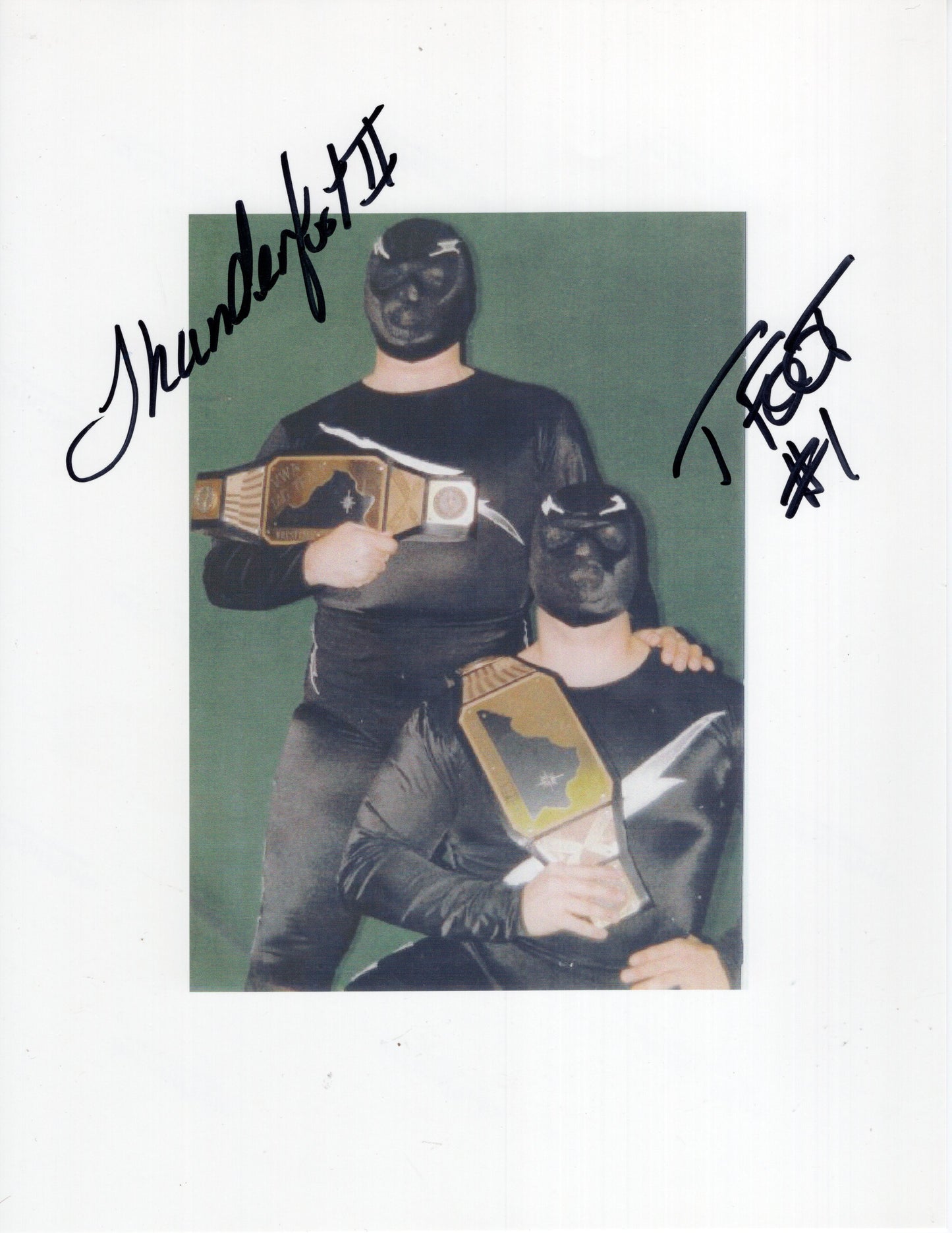 Thunderfoot 1 Thunderfoot 2 AWA Florida NWA 8.5x11 photo signed autographed