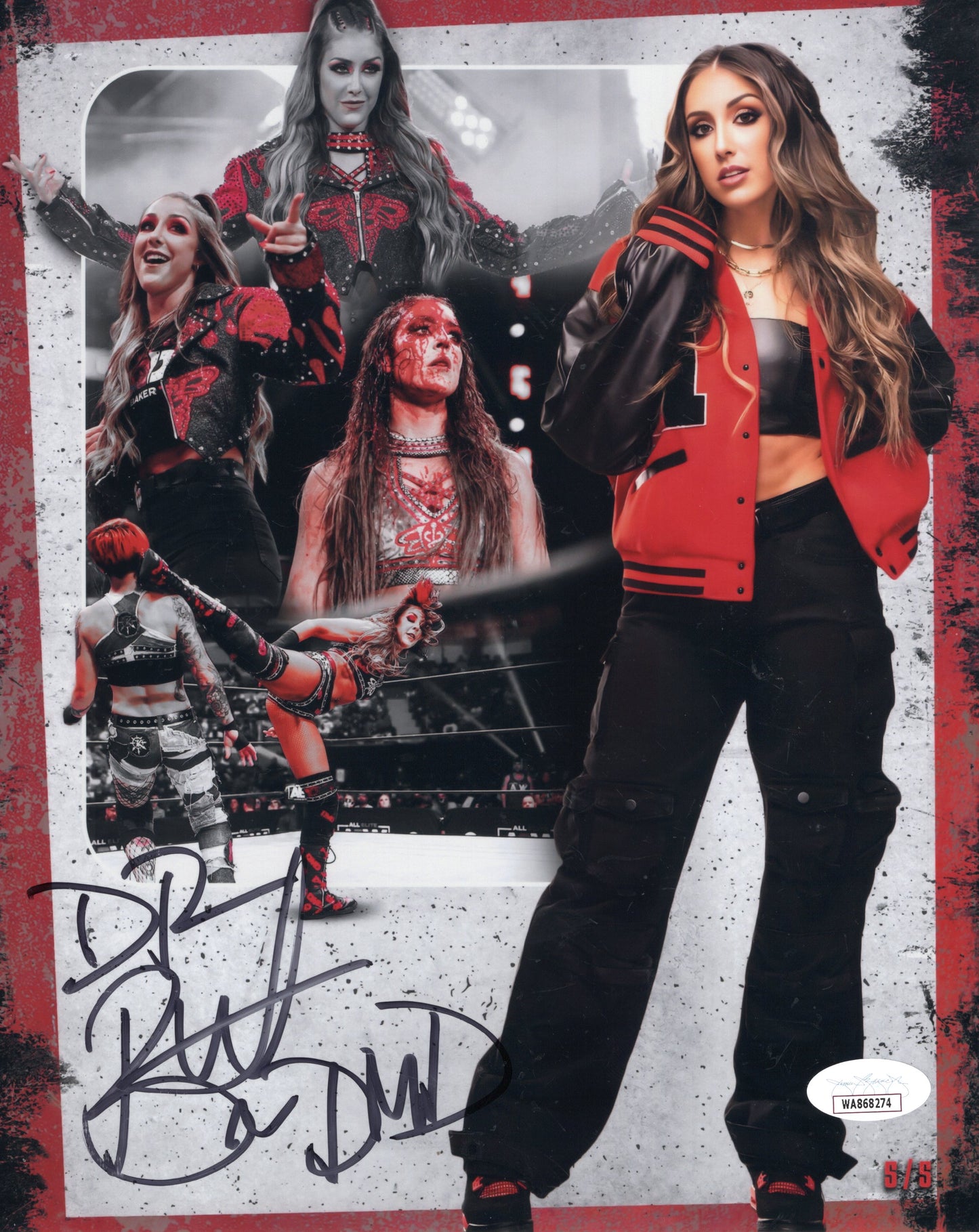 Britt baker metallic 8x10 photo jsa funhouse signed auto autographed AEW