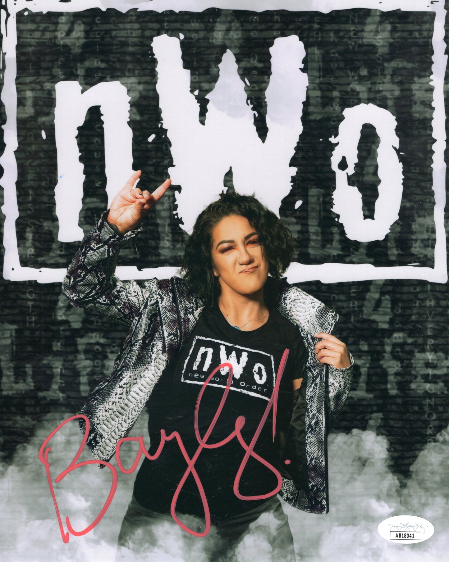 Bayley (8x10 metallic) wwe funhouse jsa coa certed photo signed auto autographed