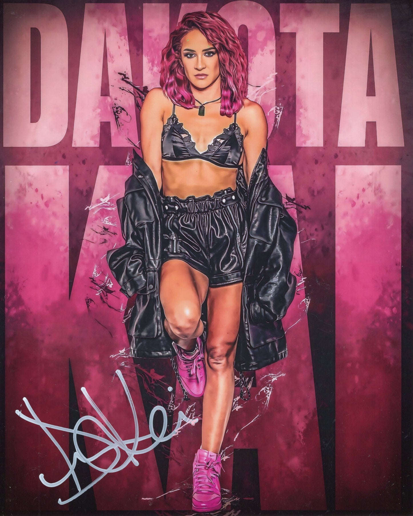 Dakota Kai (Metallic 8x10) WWE SEXY photo signed auto autographed