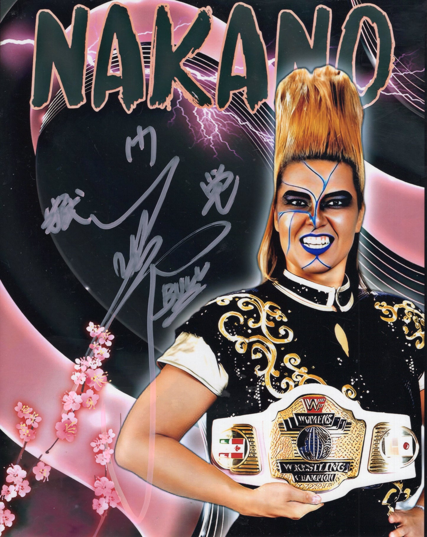 Bull Nakano WWF (metallic 8x10) photo signed auto autographed