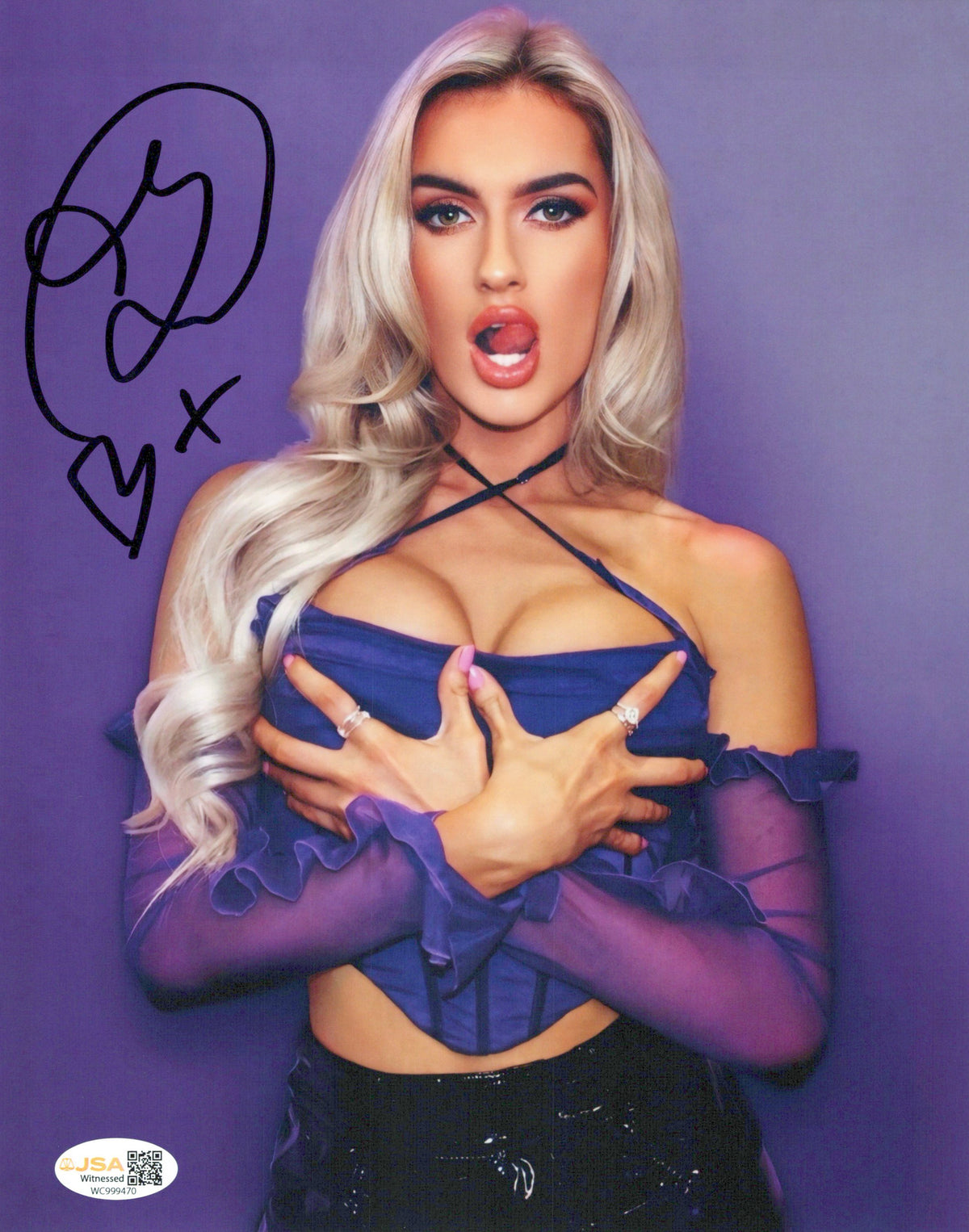 Blake Monroe Mariah May (metallic 8x10) photo signed auto autographed AEW WWE JSA COA