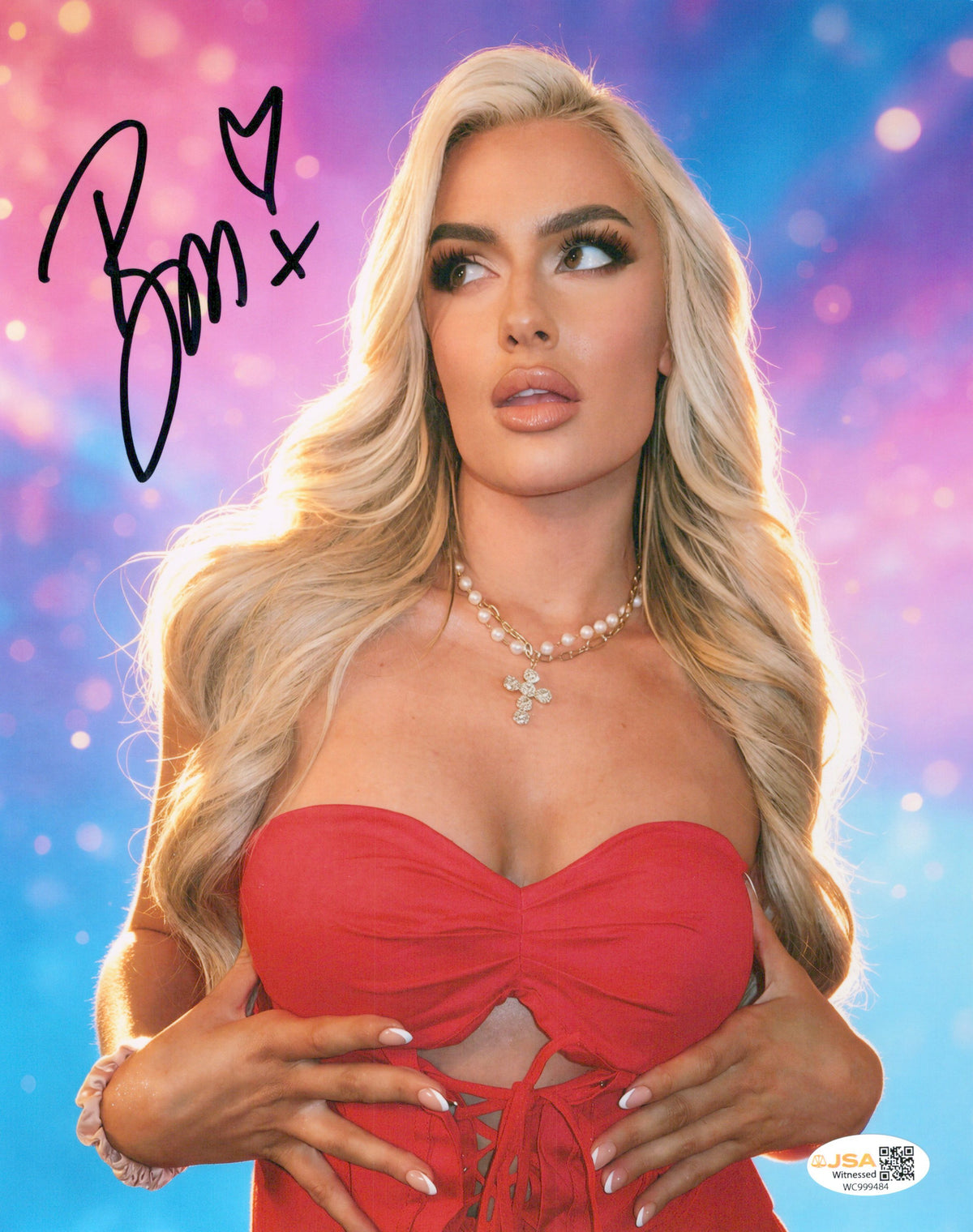 Blake Monroe Mariah May (metallic 8x10) photo signed auto autographed AEW WWE JSA COA