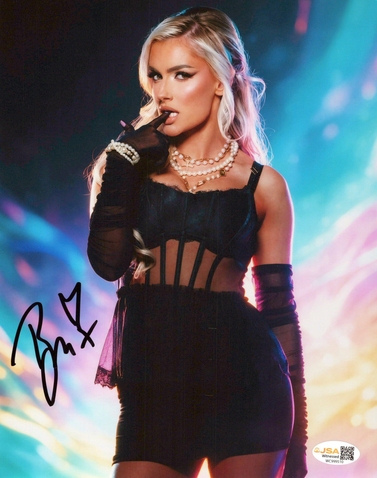 Blake Monroe Mariah May (metallic 8x10) photo signed auto autographed AEW WWE JSA COA