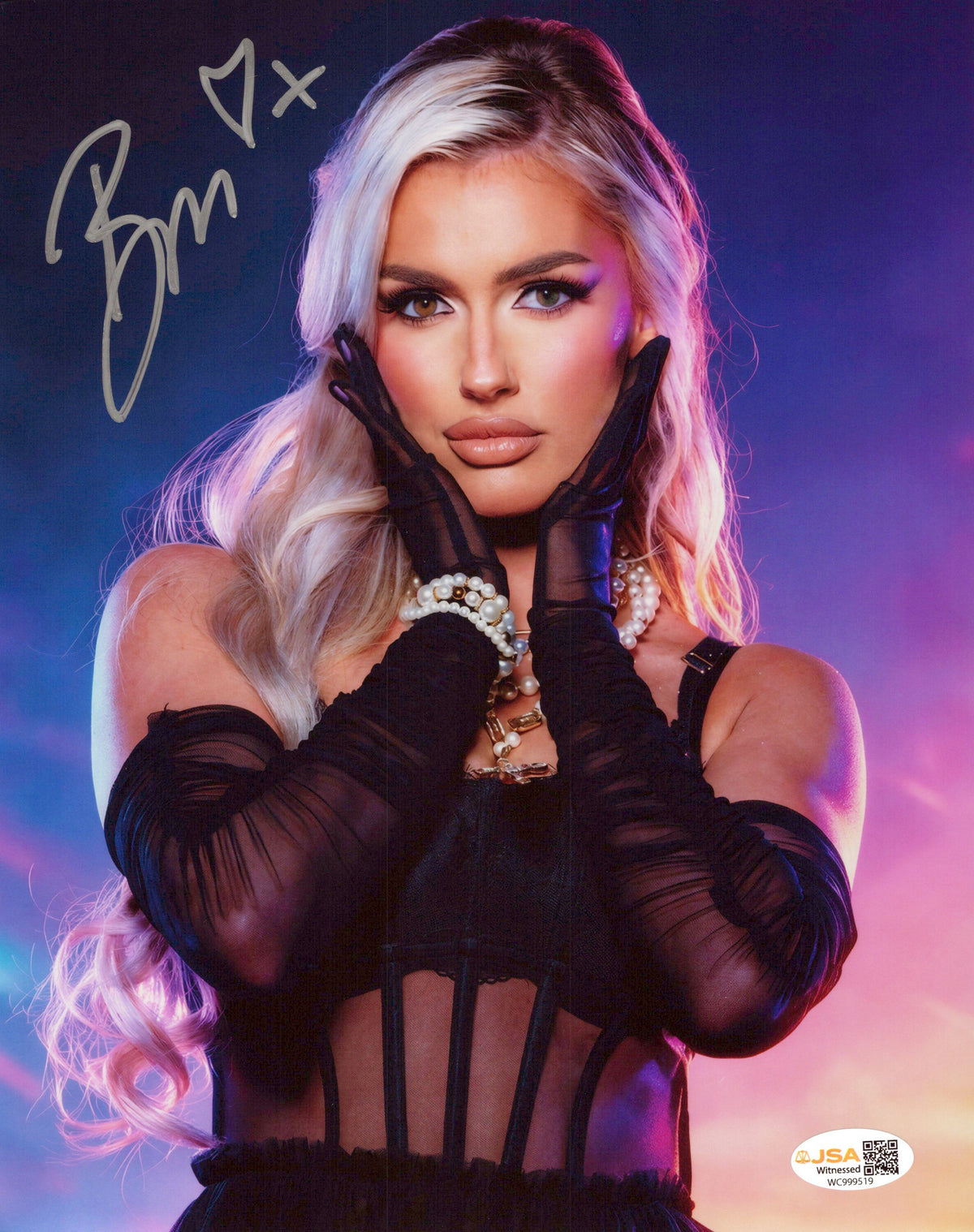 Blake Monroe Mariah May (metallic 8x10) photo signed auto autographed AEW WWE JSA COA