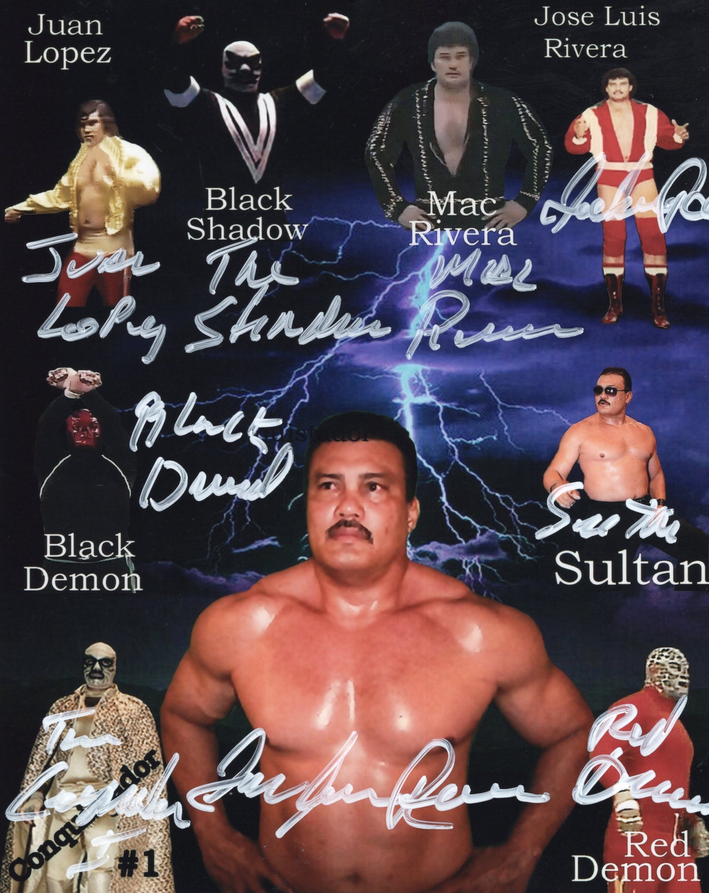 Multisigned Peurto Rico's own best wrestlers signed 8x10 photo