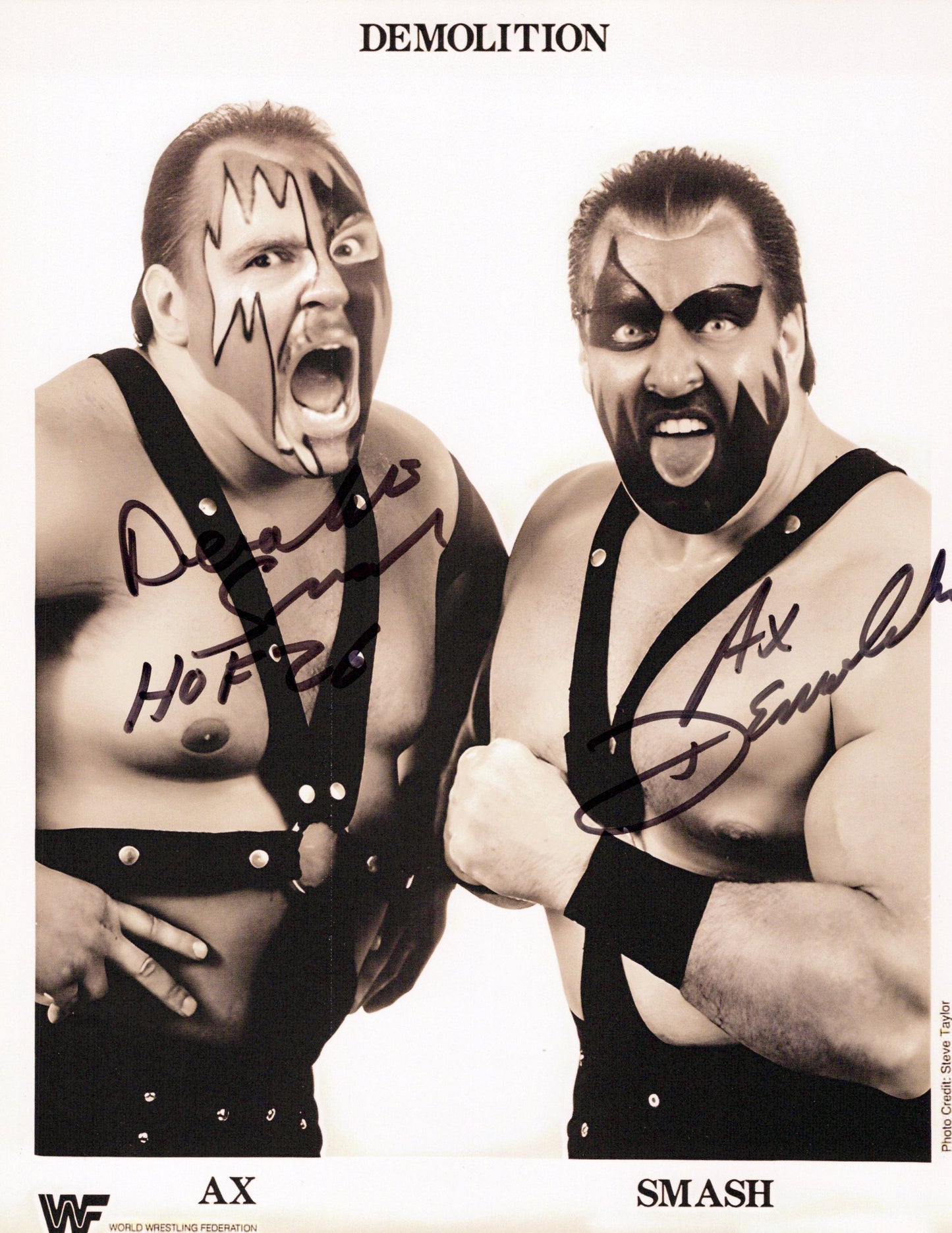 Demolition Ax Smash WWF WWE 8x10 photo signed auto autographed