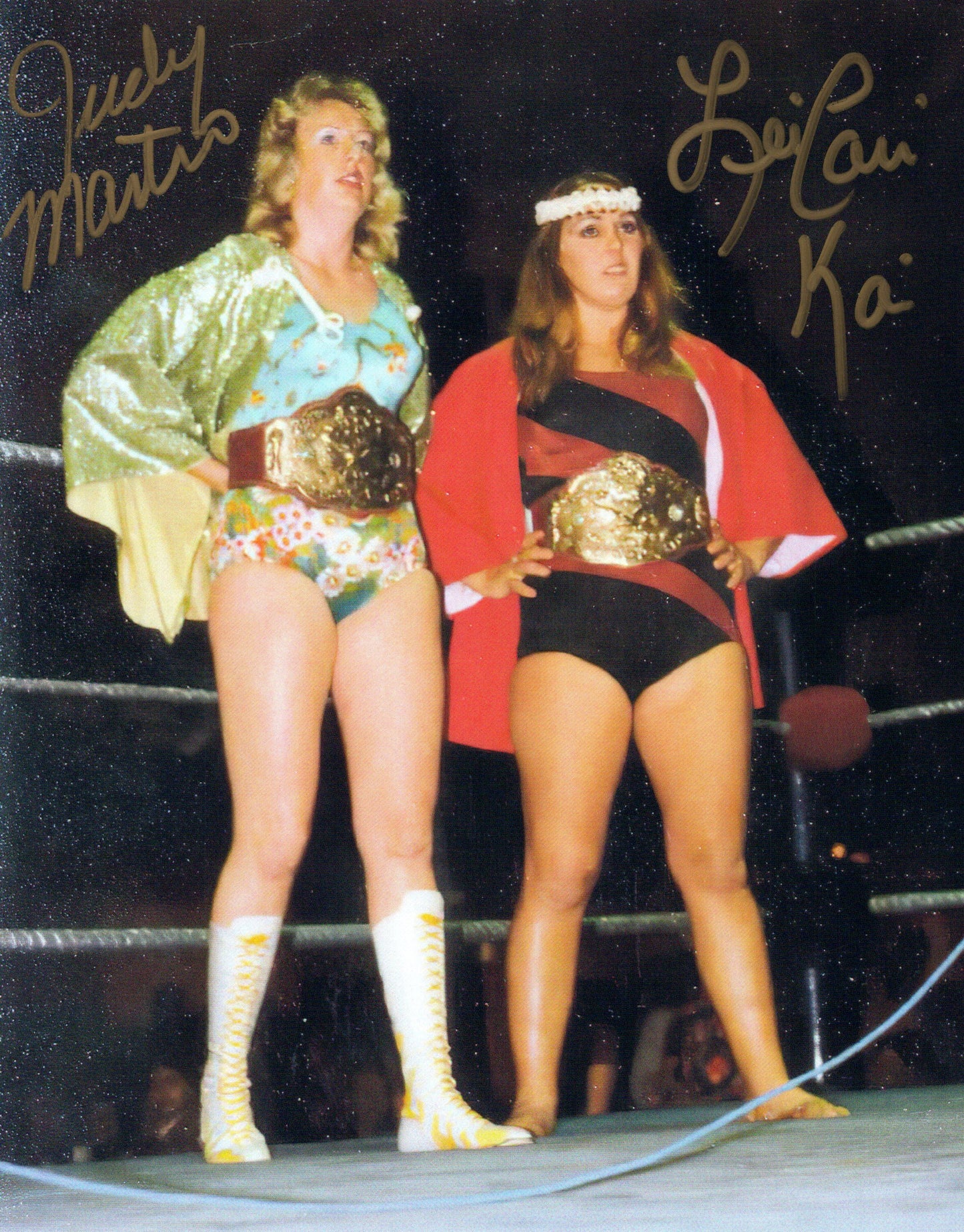 Glamour Girls Lei Lani Kai Judy martin WWF 8x10 photo signed auto autographed