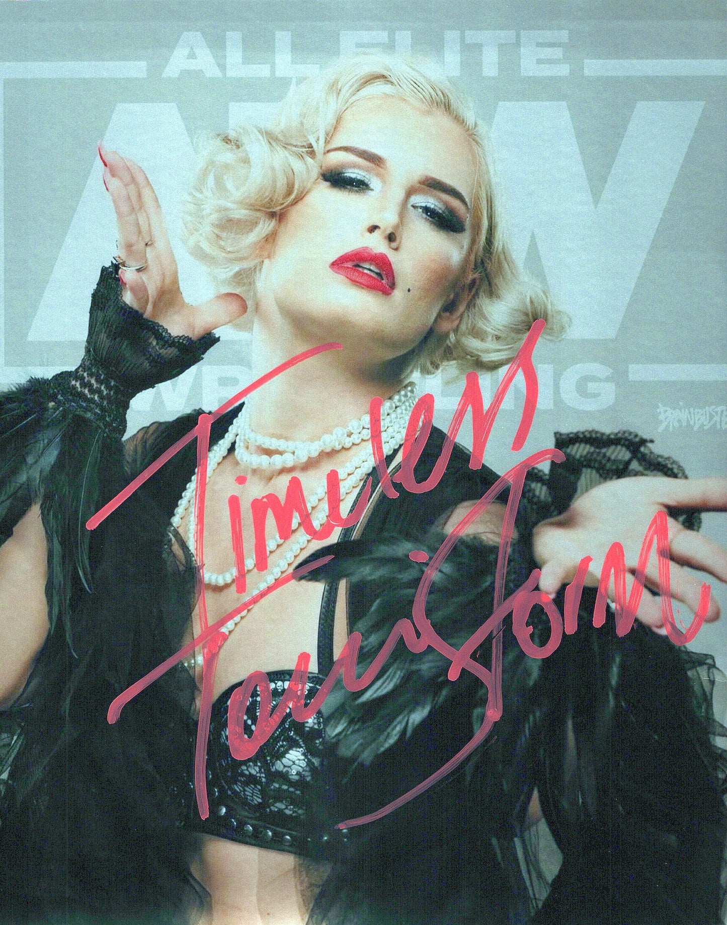 Timeless Toni Storm (metallic 8x10 photo) AEW signed auto autograph
