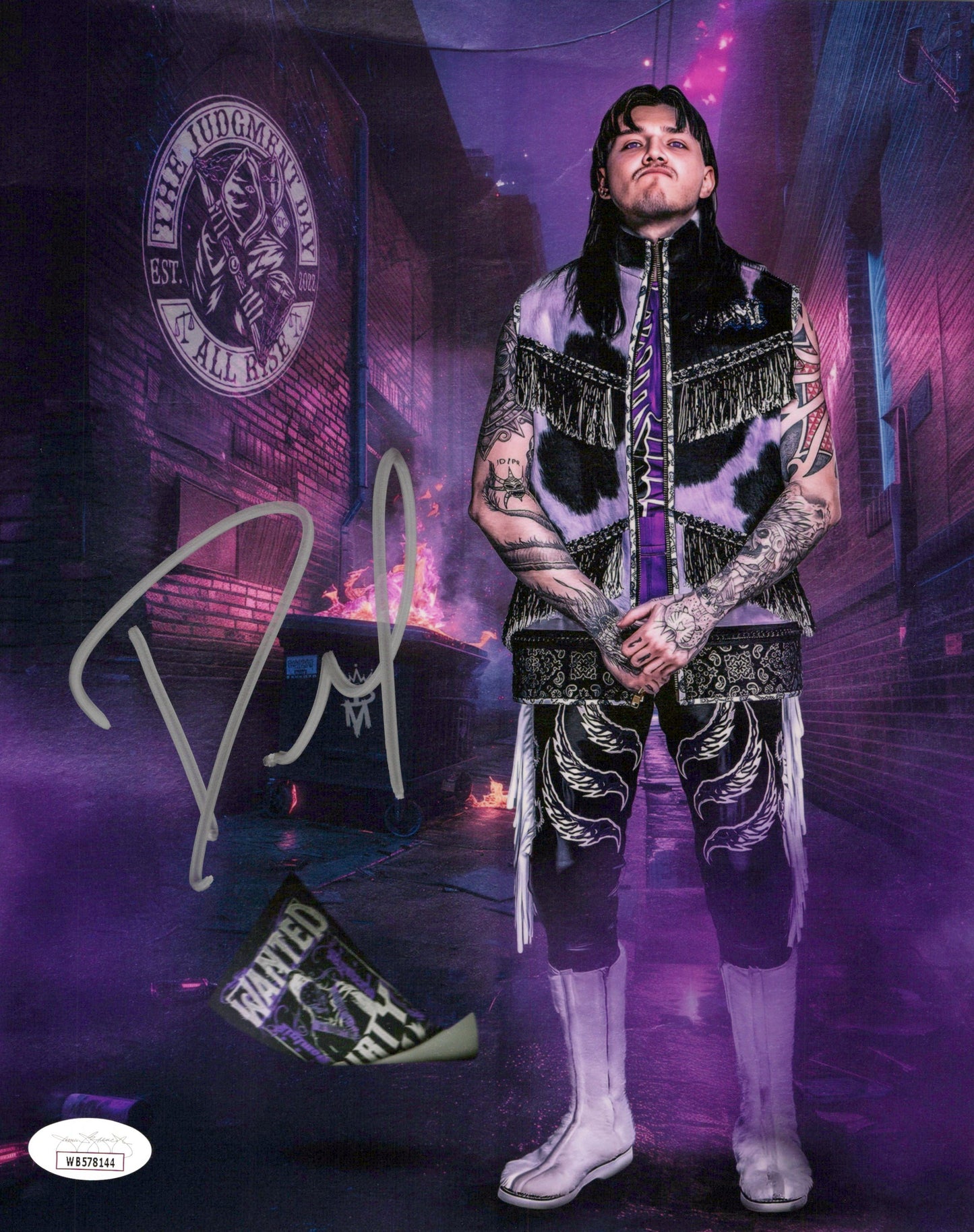 Dirty Dom Dominic Mysterio (metallic 8x10) JSA COA photo autographed signed WWE