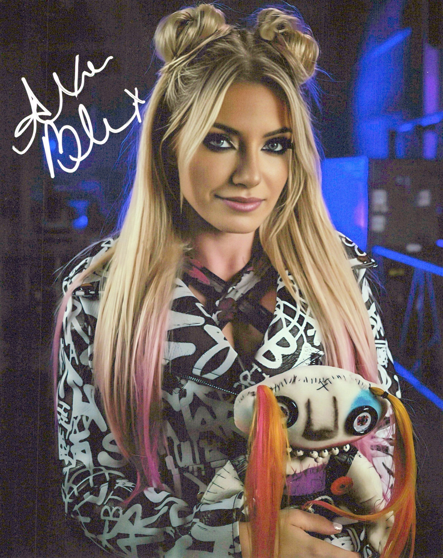 Alexa Bliss Funhouse metallic 8x10 WWE photo signed auto autographed