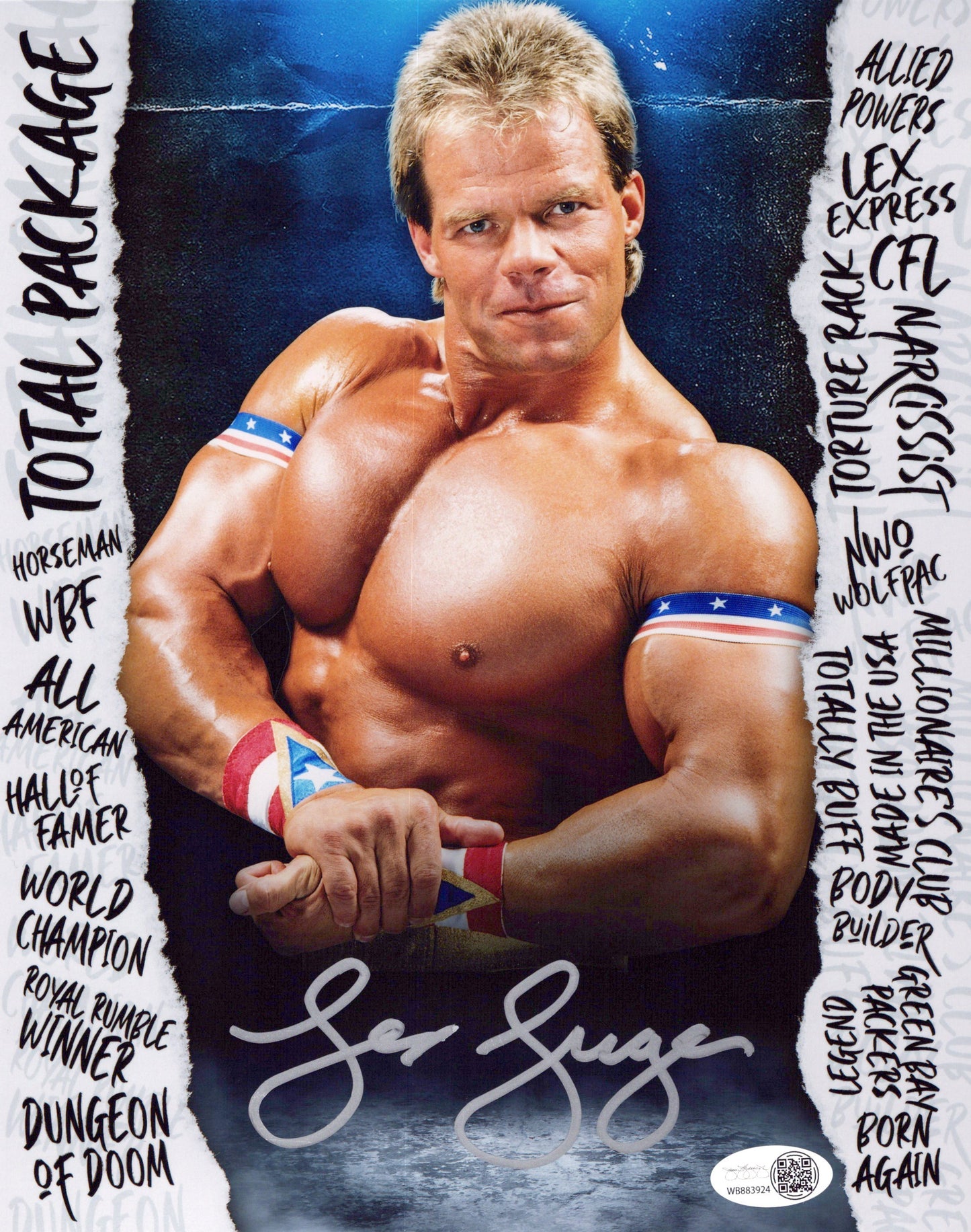 Lex Luger Funhouse (metallic 8x10) JSA WWE photo signed