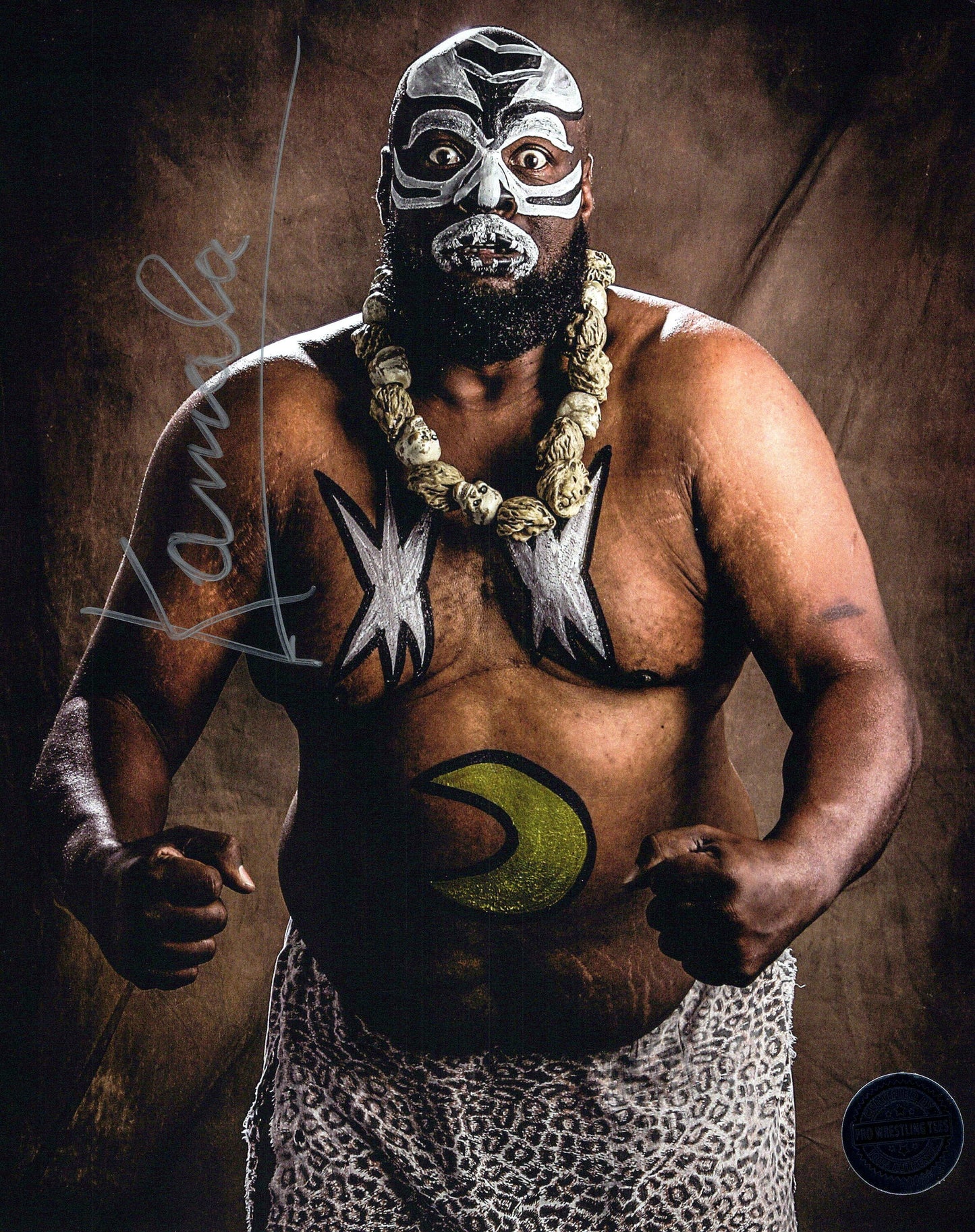 Kamala Ugandan Giant (8x10) photo signed auto autographed WWE PWT COA