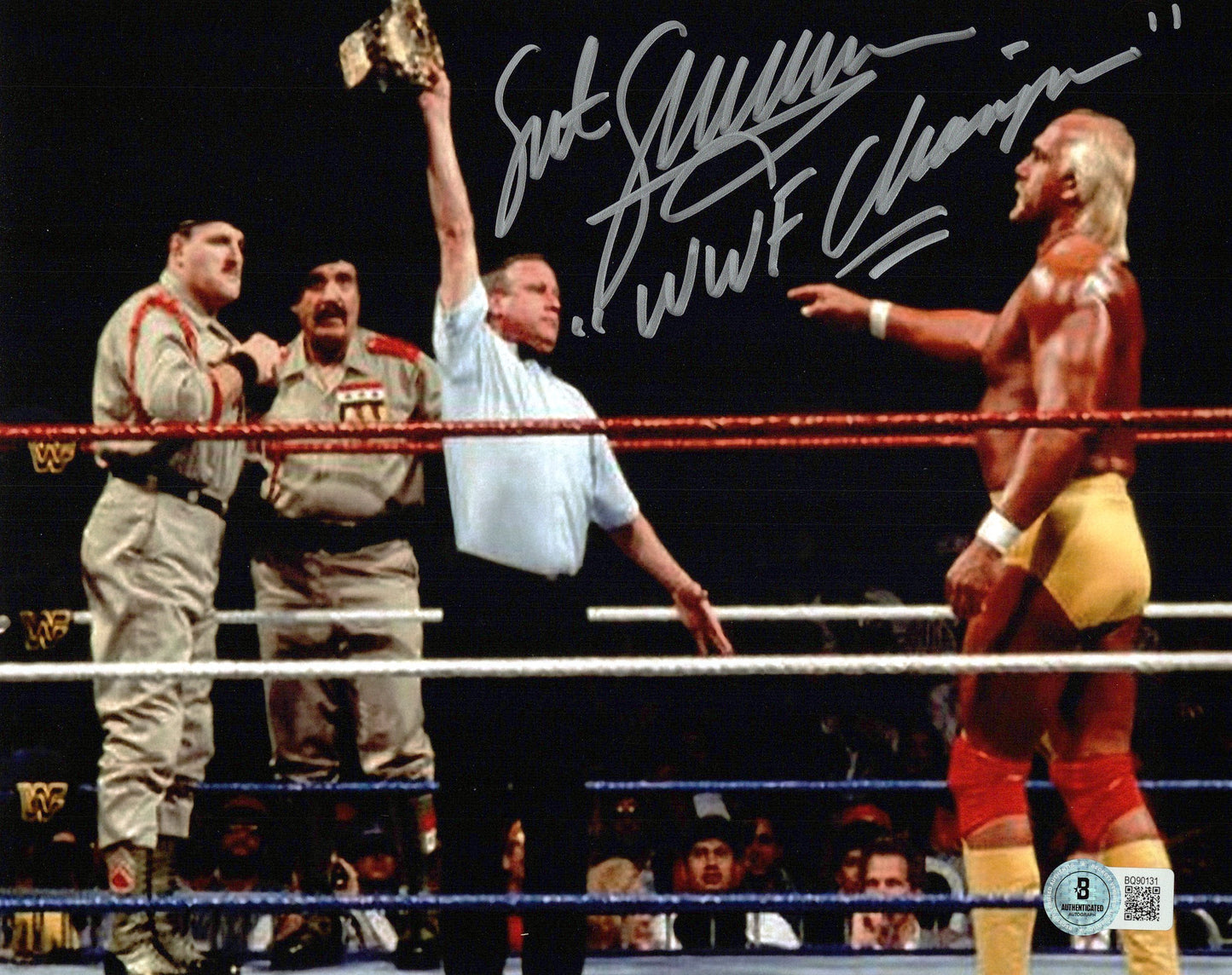 Srgt Slaughter BAS COA inscribed 8x10 signed photo signed auto autographed WWF AWA