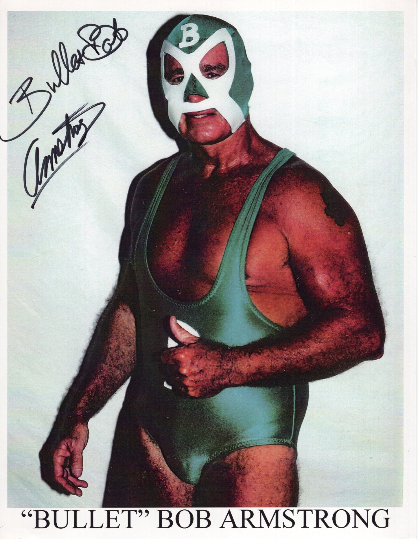Bullet Bob Armstrong RARE NWA WCW 8.5x11 photo signed autographed