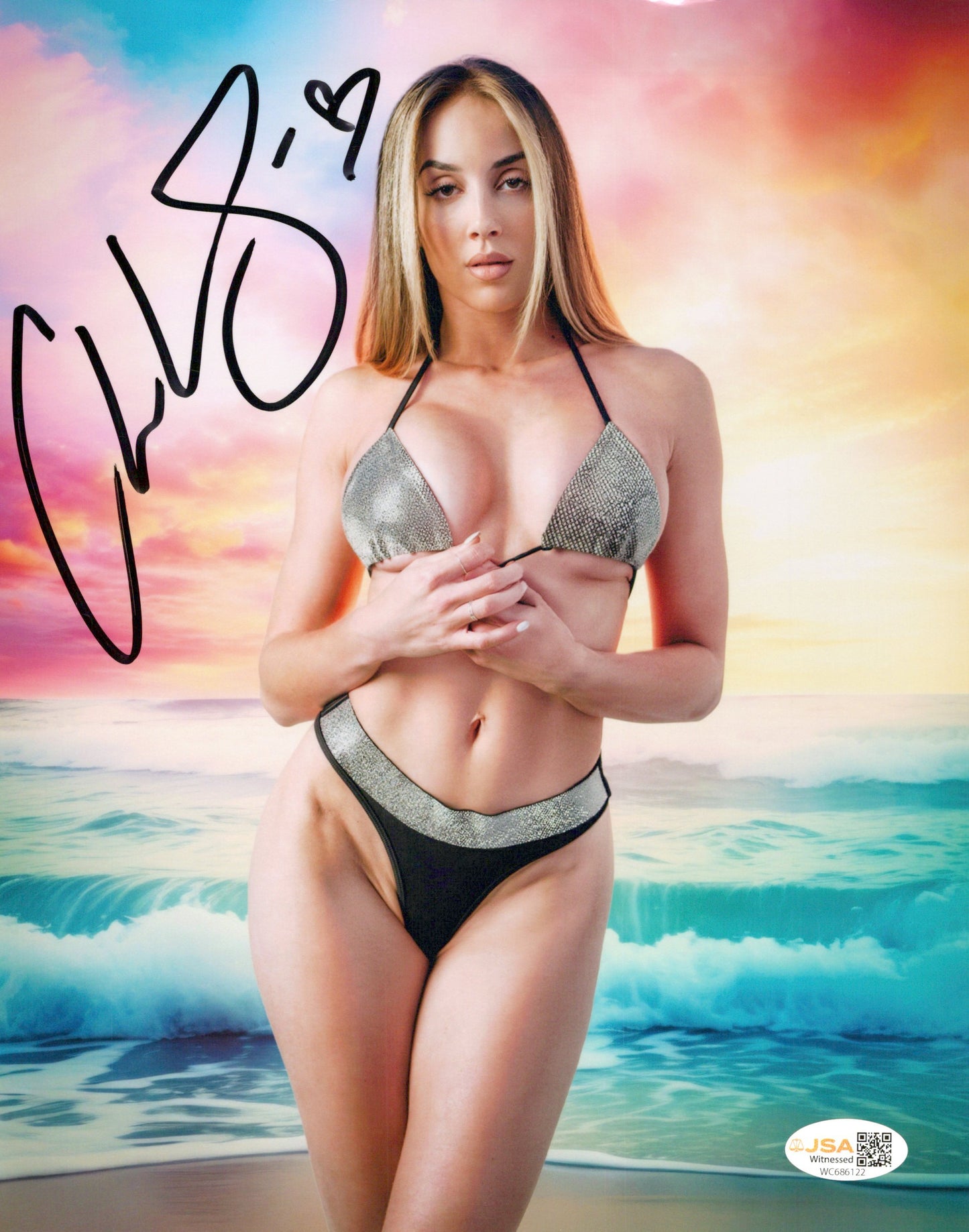 Chelsea Green (metallic 8x10) photo signed auto autographed WWE TNA