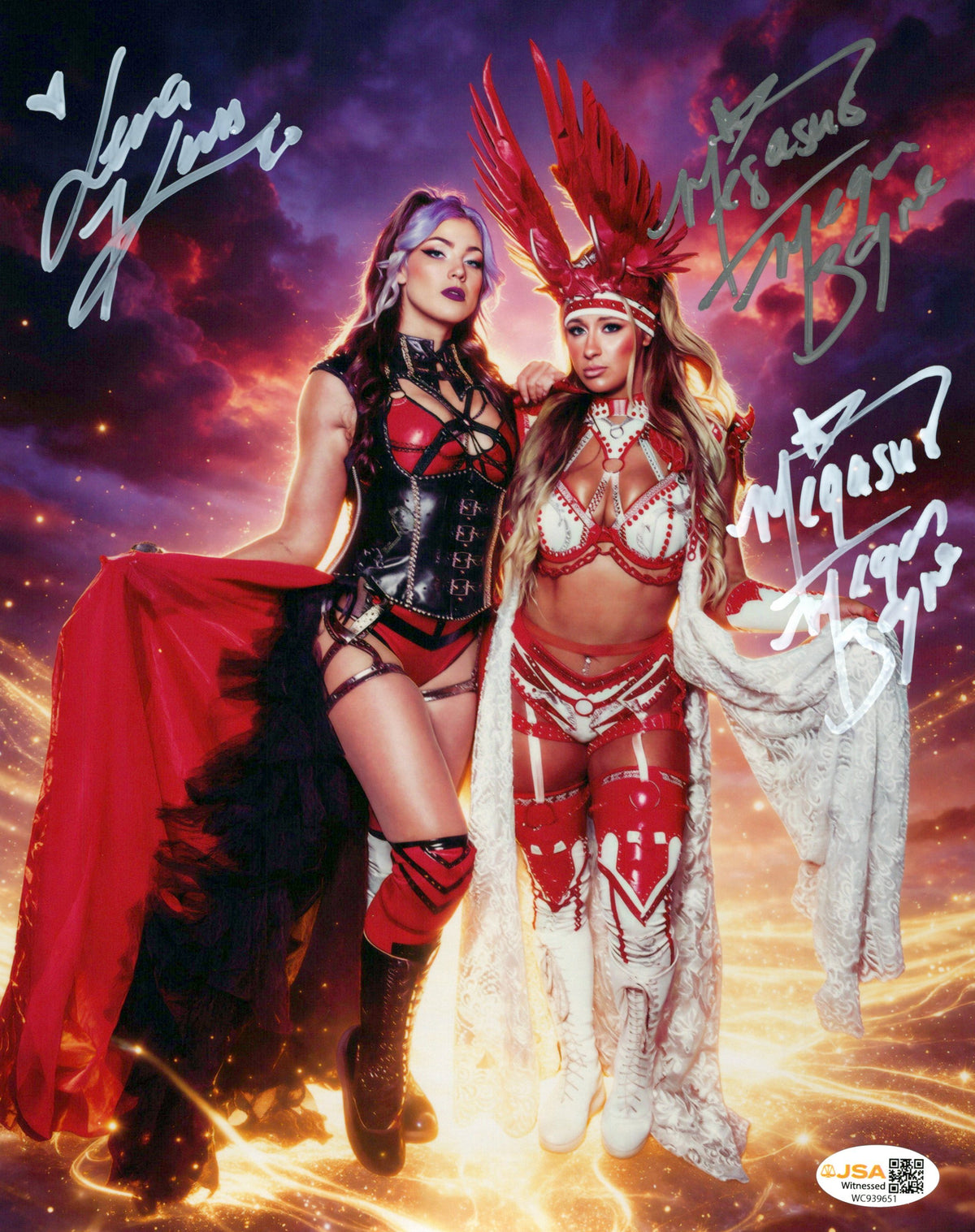 Divine Dominion Kross Bayne (metallic 8x10 photo) JSA COA AEW autographed