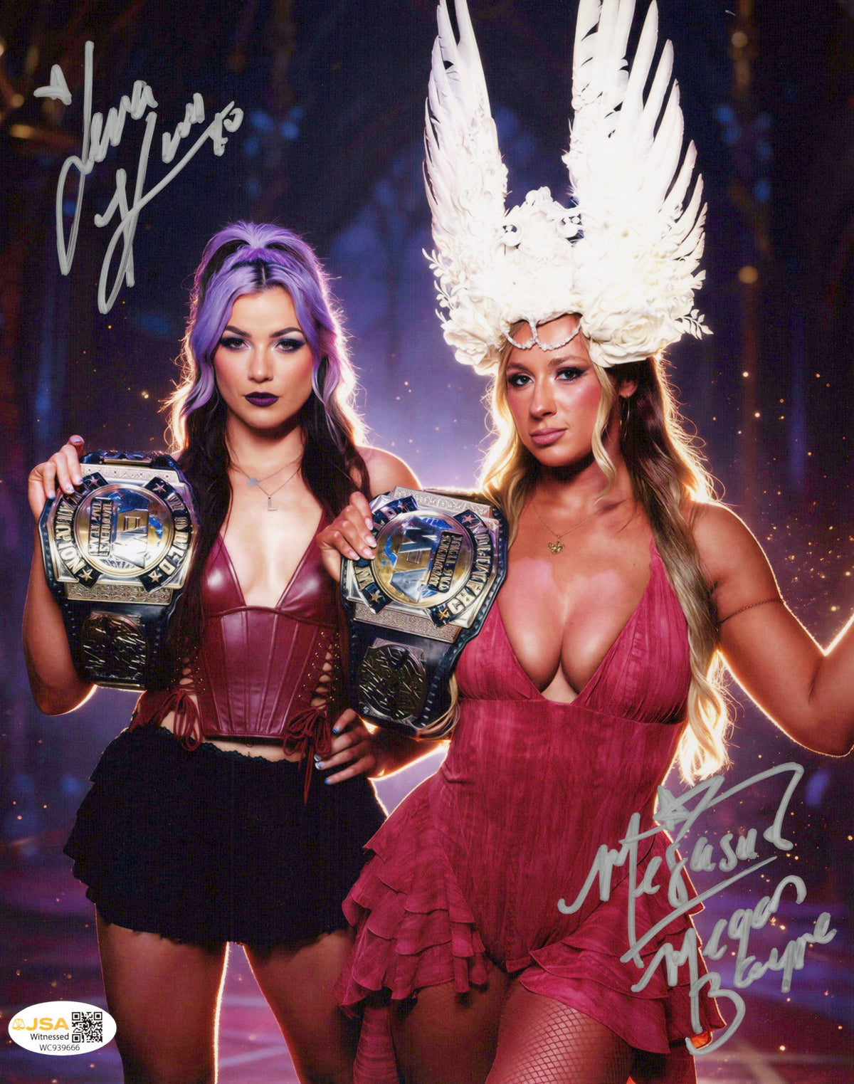 Divine Dominion Kross Bayne (metallic 8x10 photo) JSA COA AEW autographed