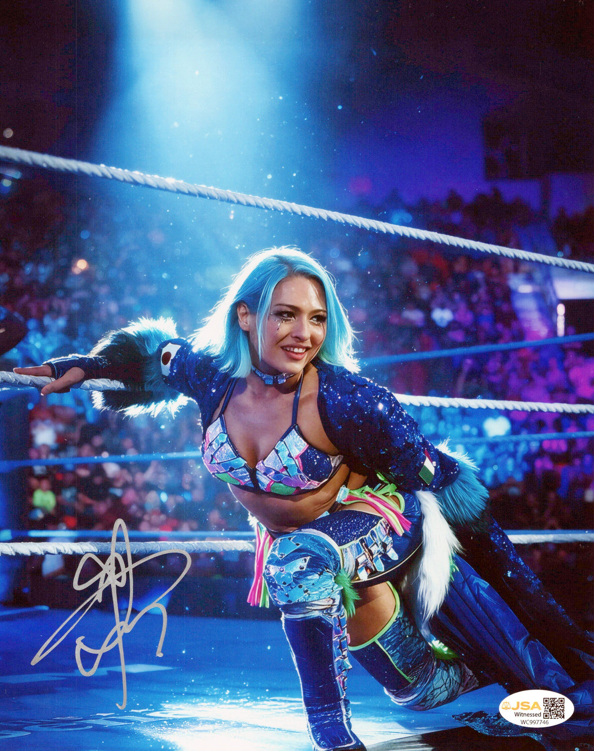 Giulia (metallic 8x10 photo) JSA COA FUNHOUSE METALLIC WWE autographed