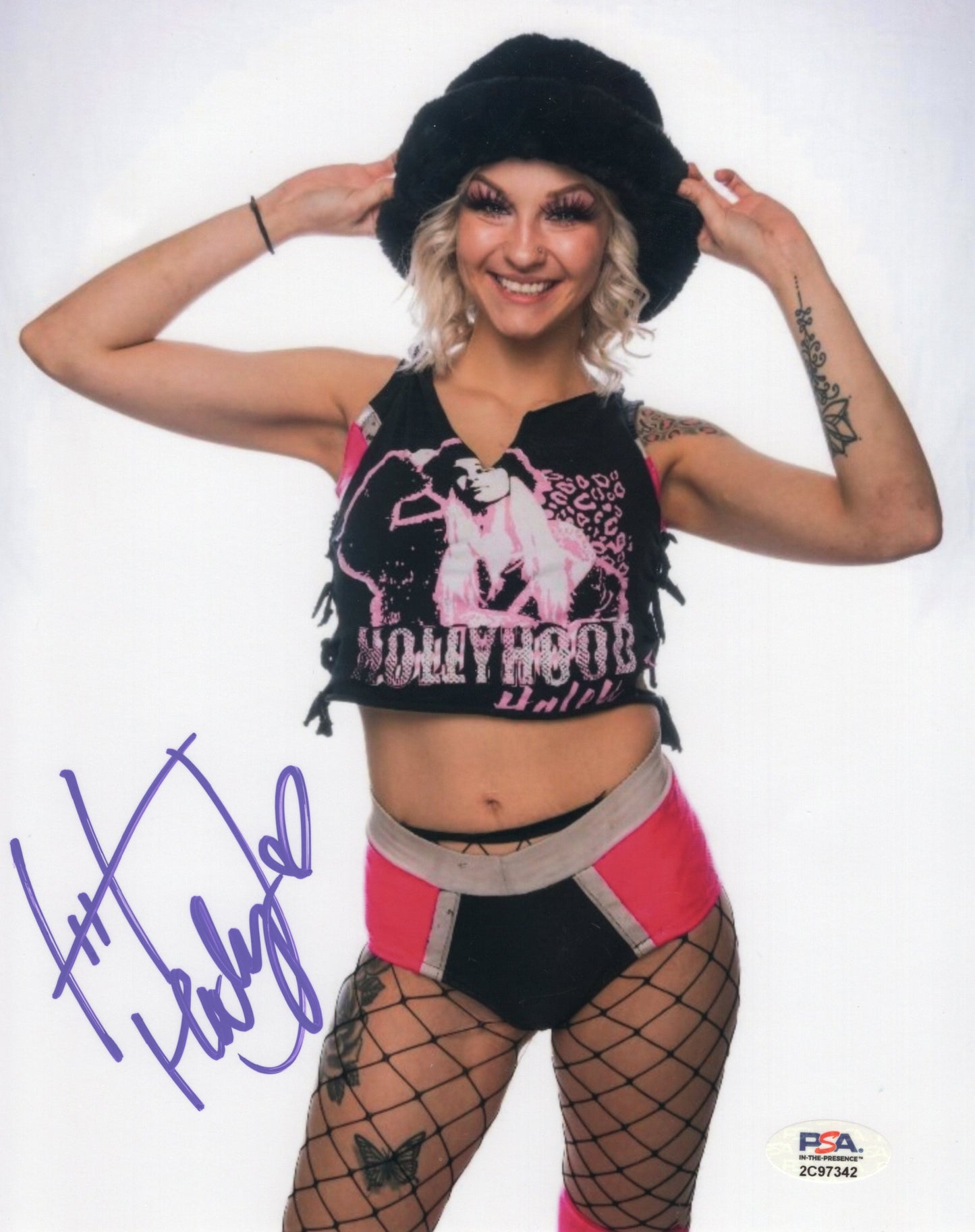 Hollyhood Haley J metallic 8x10 - PSA COA OVW WOW AEW photo signed auto