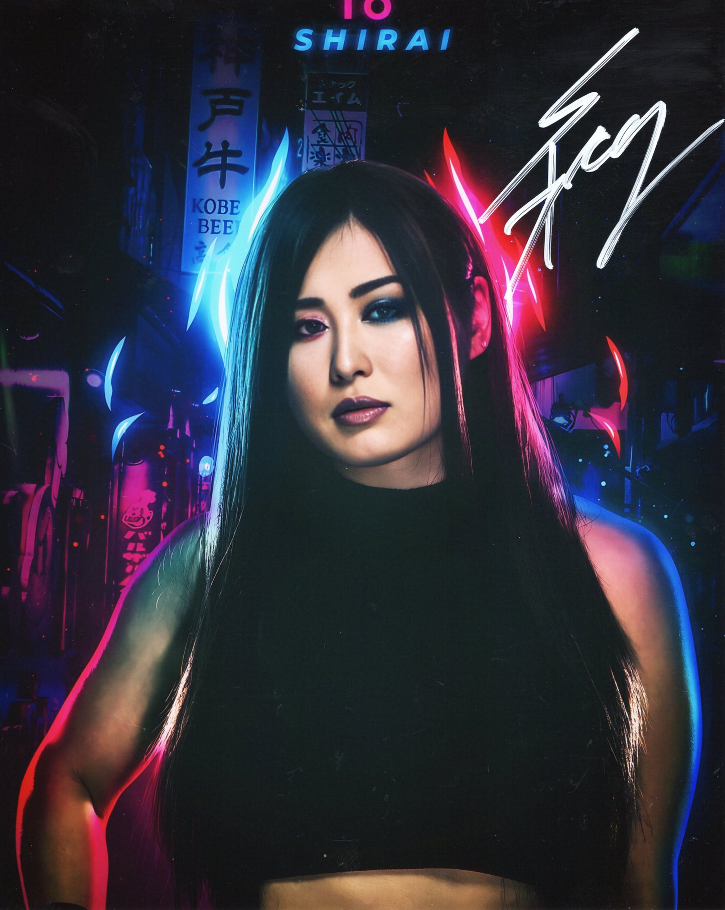 Io Sharai Iyo Sky Funhouse metallic 8x10 - wwe photo signed auto autographed SEXY