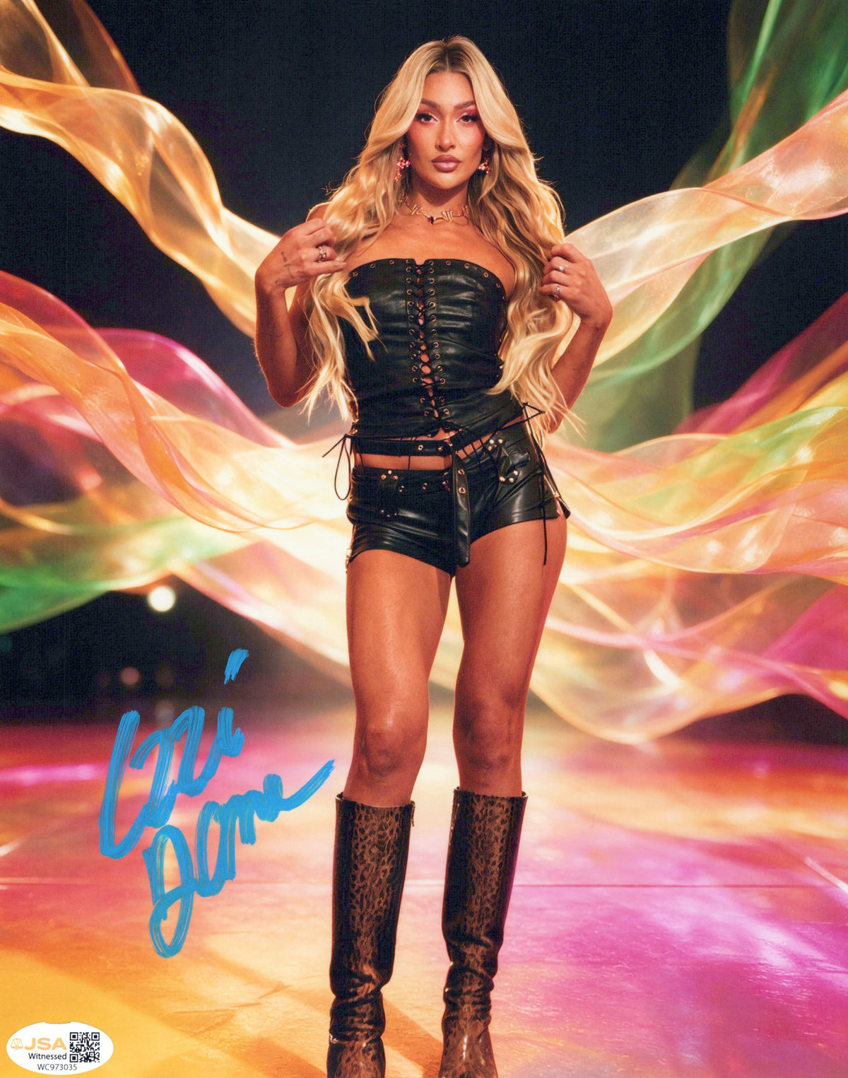 Izzi Dame (metallic 8x10) JSA COA FUNHOUSE photo signed auto autographed NXT WWE