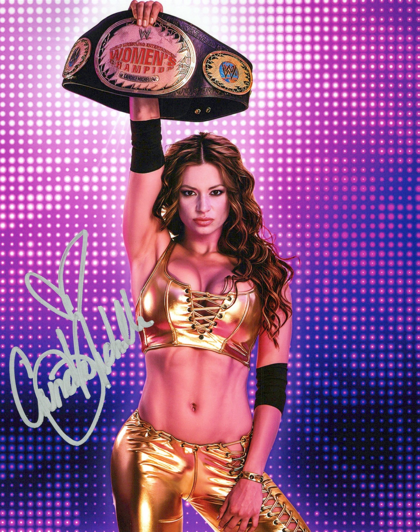 Candice Michelle (FUNHOUSE METALLIC 8x10) photo WWE WWF photo signed auto autographed