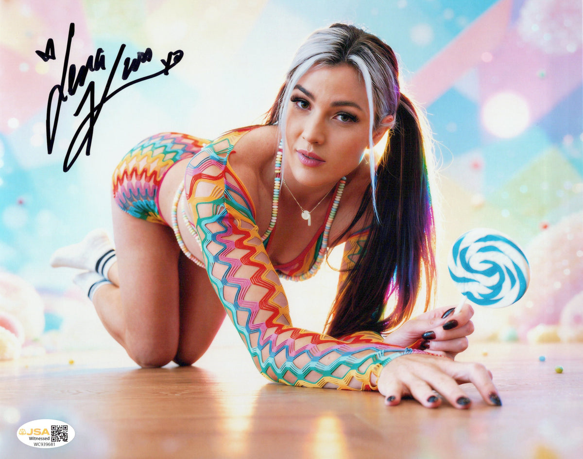 Lena Kross (metallic 8x10 photo) FUNHOUSE JSA COA AEW autographed