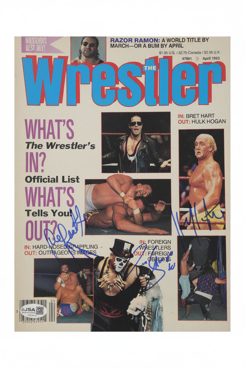 MULTISIGNED HOGAN DR DEATH RHODES SHANGO (full magazine) JSA COA signed on cover autographed