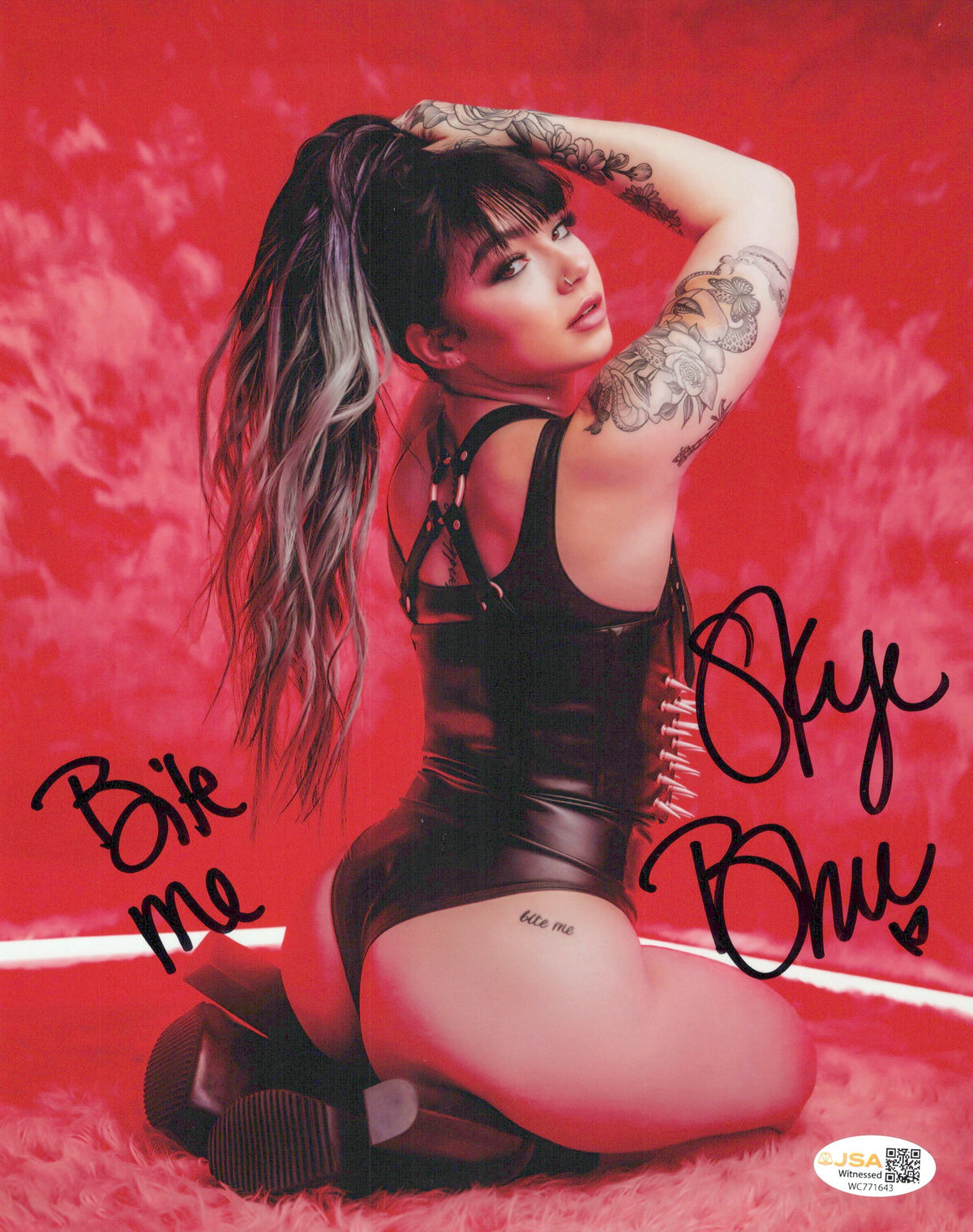 Skye Blue (Metallic 8x10) AEW SEXY photo signed auto autographed inscribed JSA COA