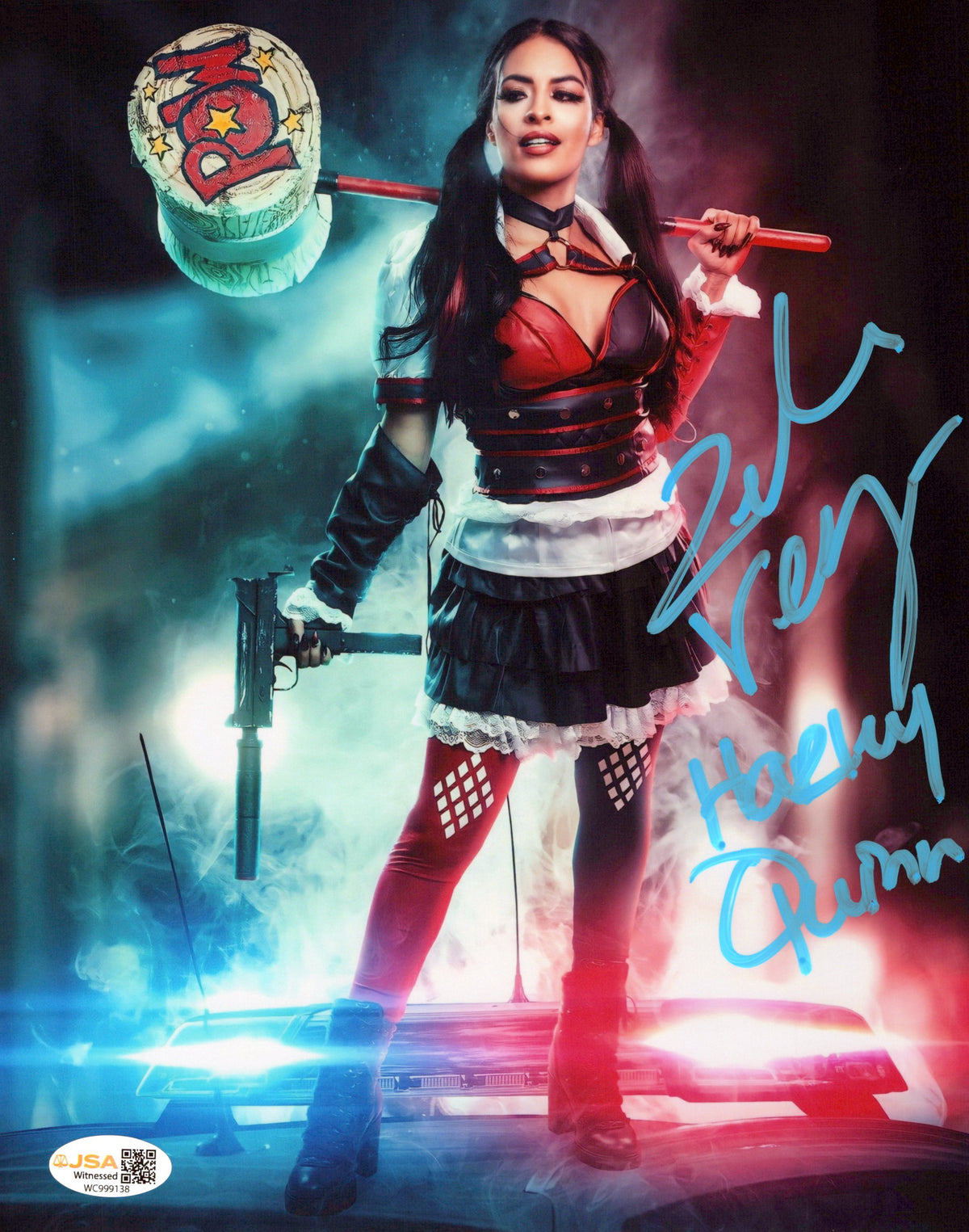 Zelina Vega Xenia Thea Trinidad (metallic 8x10 photo) JSA COA FUNHOUSE WWE autographed