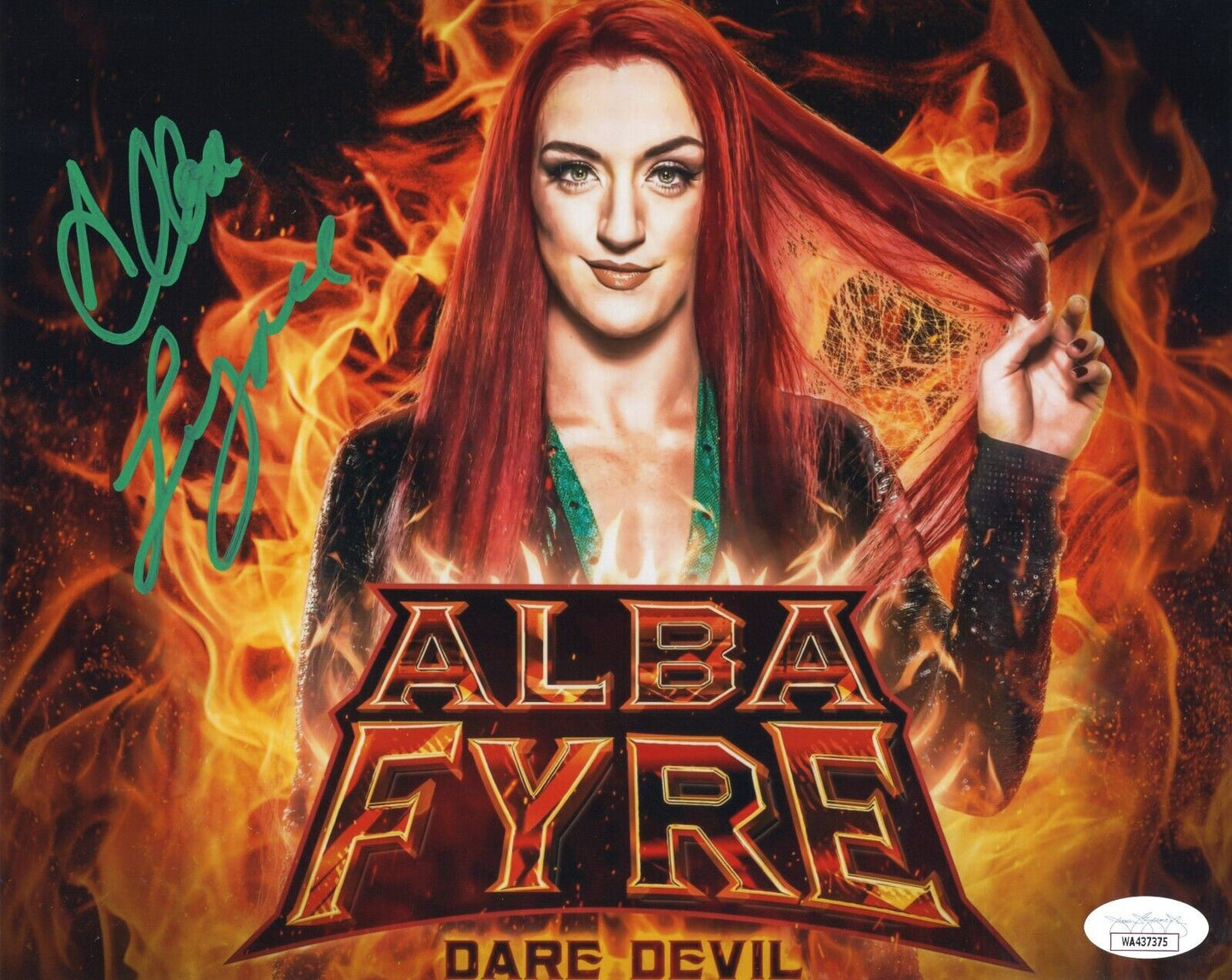 Alba Fyre NXT WWE Hot Sexy autographed 8x10 FUNHOUSE METALLIC signed JSA COA