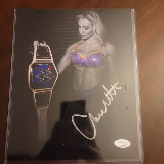 Charlotte Flair (8x10 metallic) jsa COA photo signed auto autographed WWE