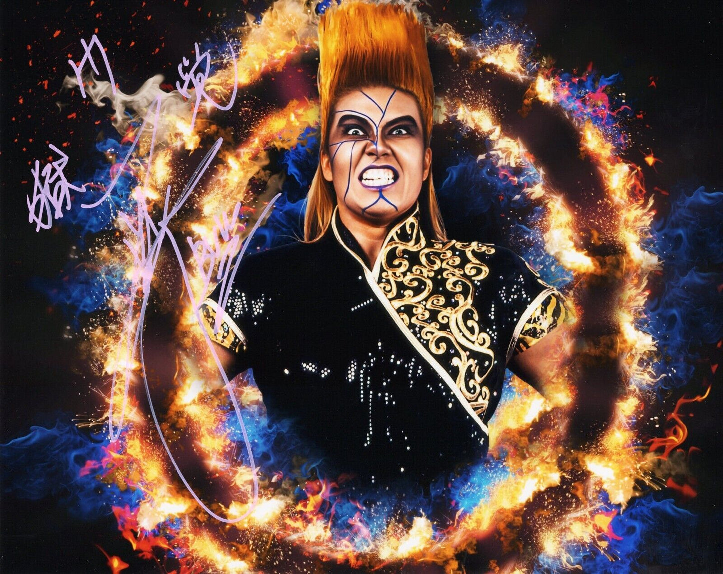 Bull Nakano Signed 8x10 Photo Funhouse metallic wrestling Autograph WWF