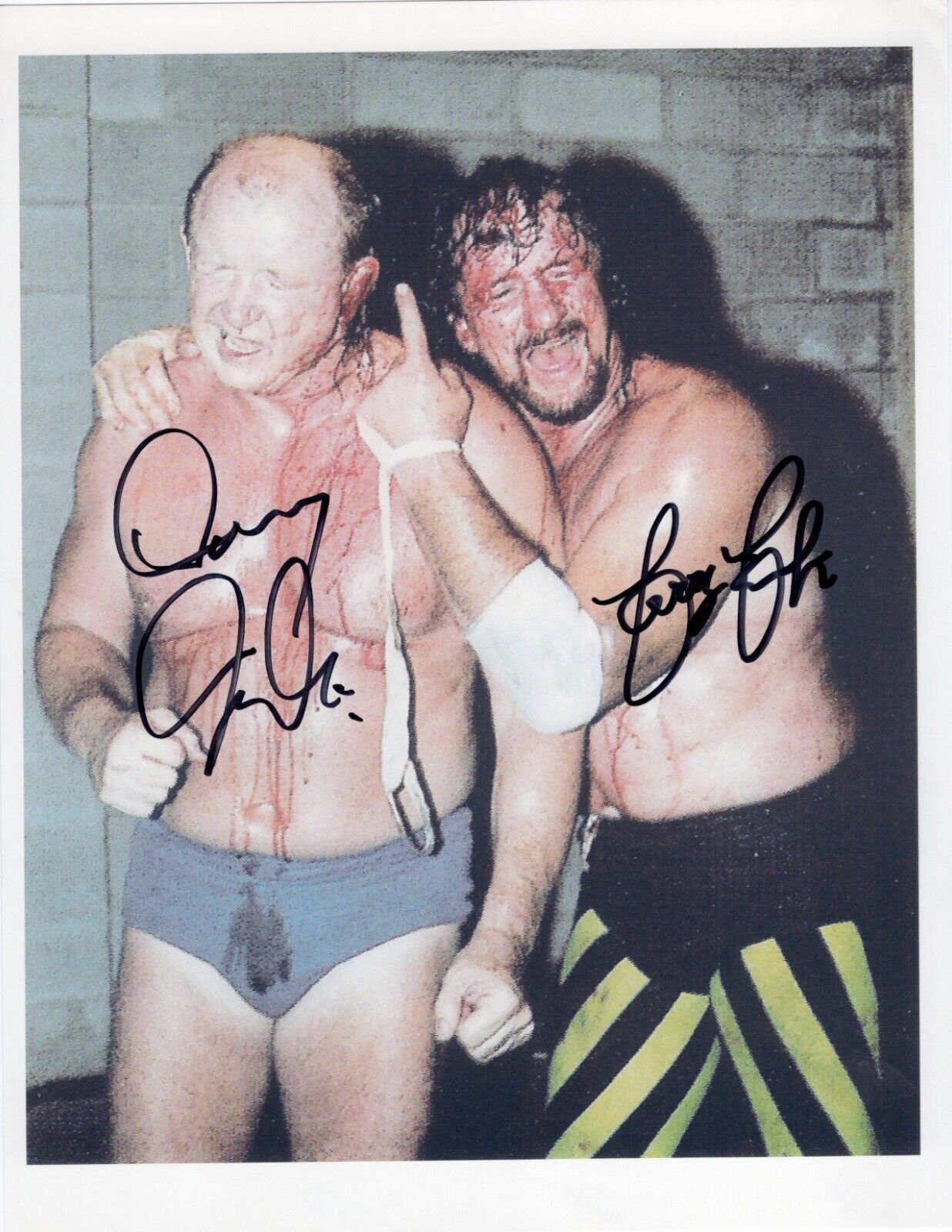 Dory Funk and Terry Funk dual signed signed 8.5x11 photo signed auto autographe