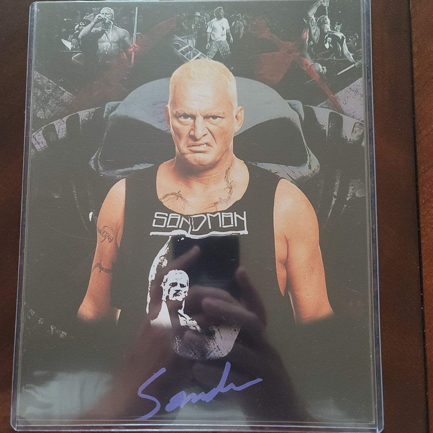 Sandman 8x10 photo signed auto autographed ECW WWE WCW Hak