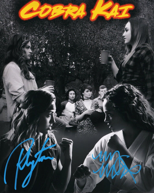 Peyton List and Mary Mouser (metallic 8x10) cobra kai Tory Sam  celebrity