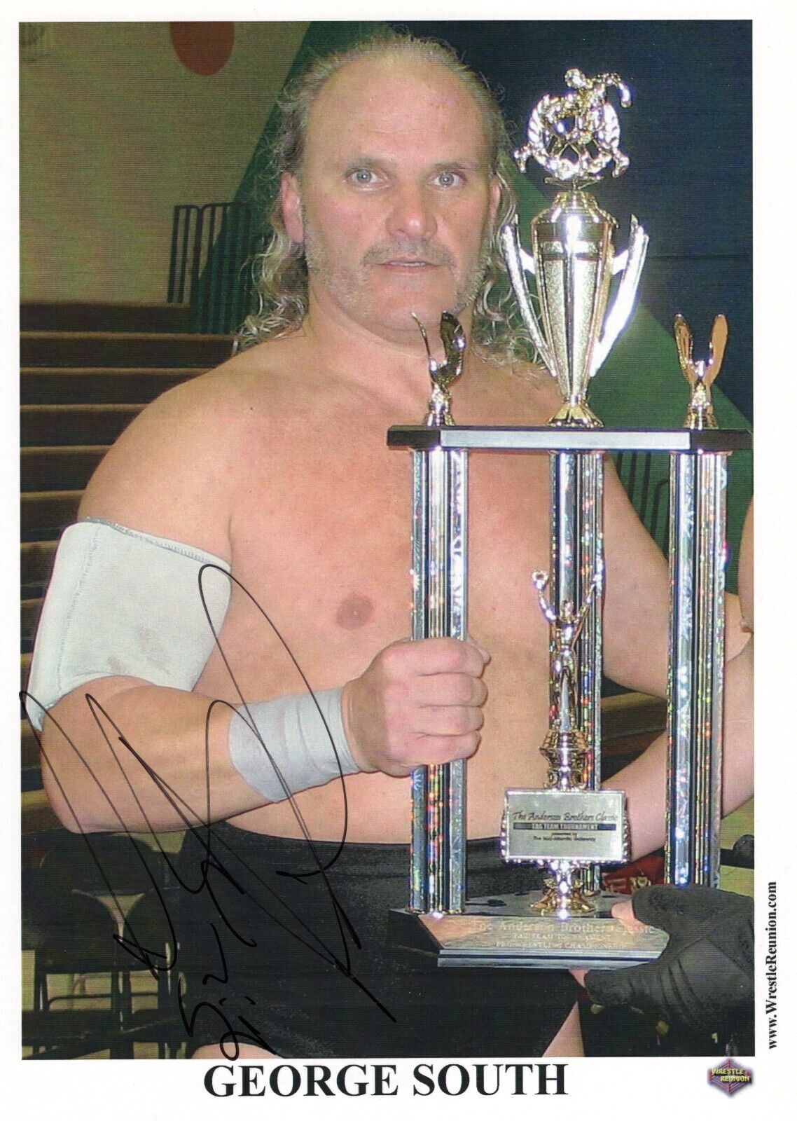 George South WrestleReunion Promo photo signed auto autographed