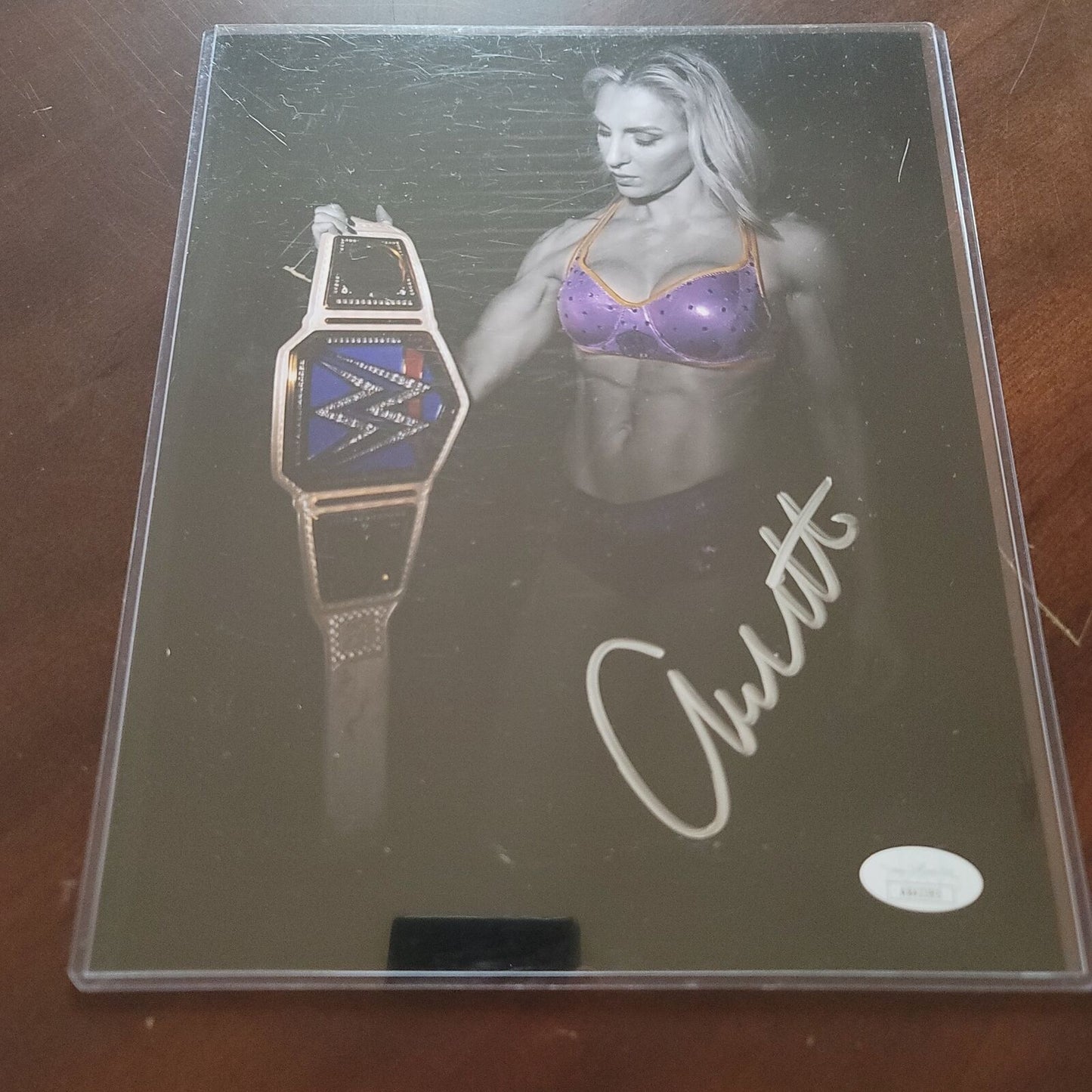 Charlotte Flair (metallic 8x10) jsa COA photo signed auto autographed WWE