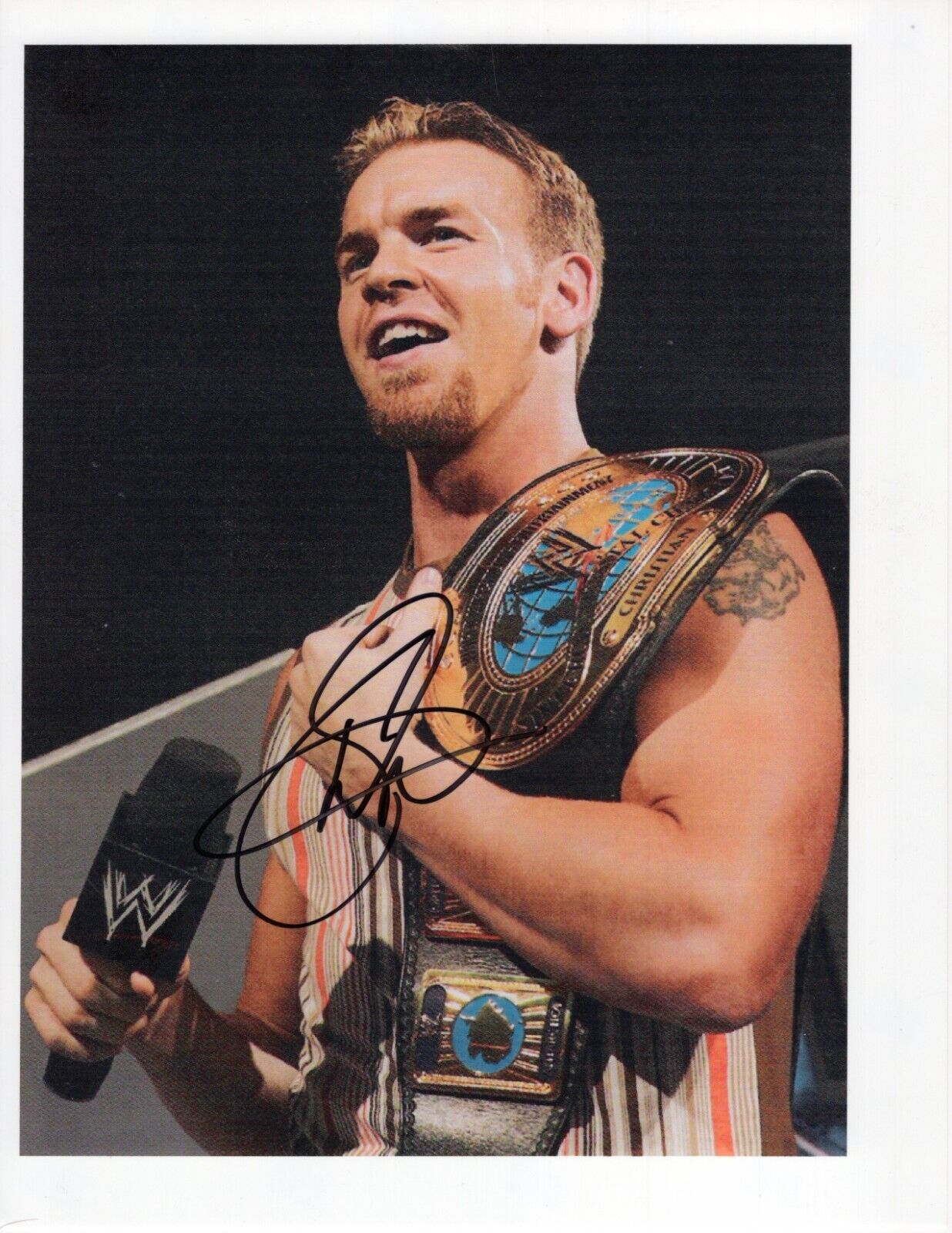 Christian 8.5x11 signed autographed photo signed auto autographed WWF WWE AEW TNA