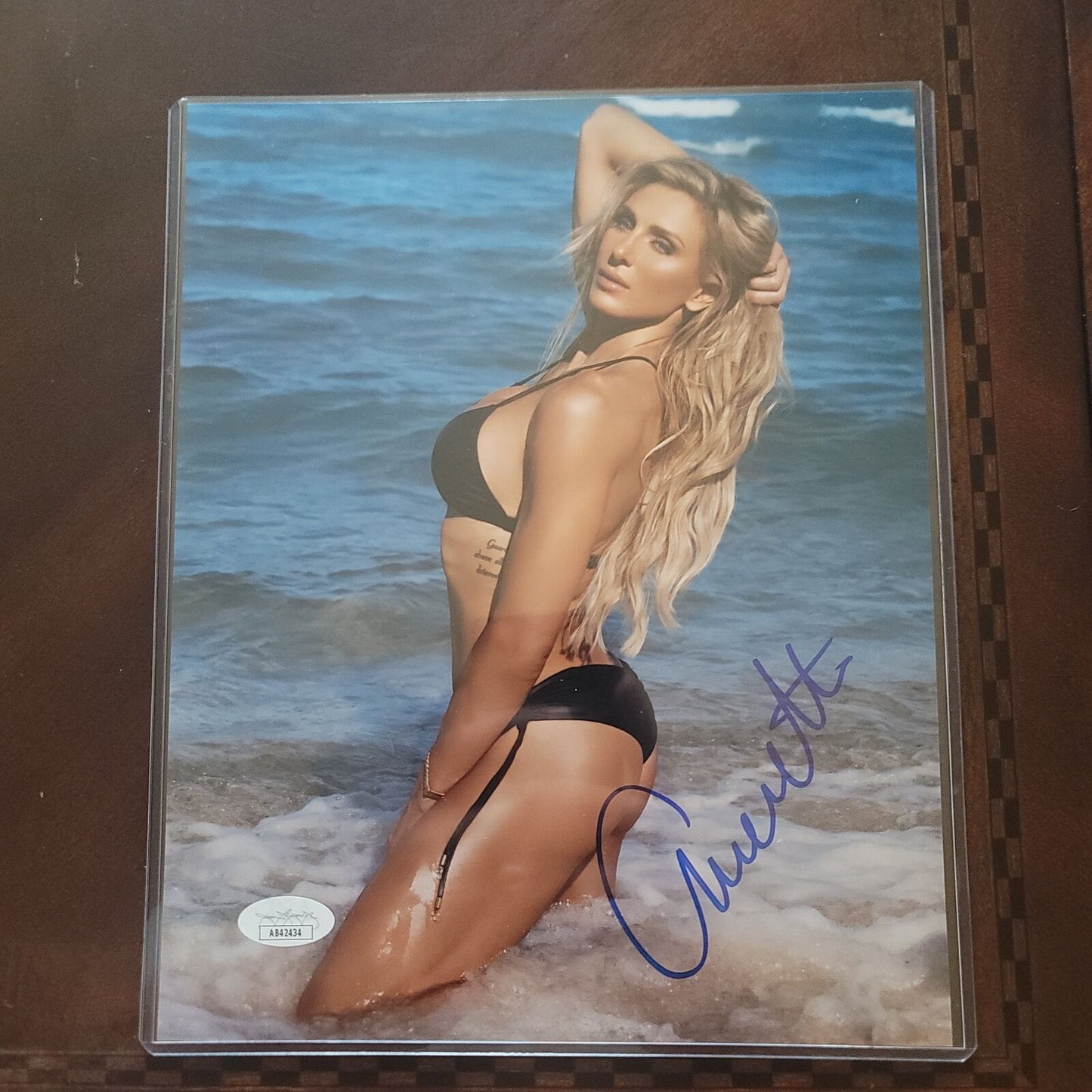 Charlotte Flair (8x10 metallic) jsa photo signed auto autographed WWE
