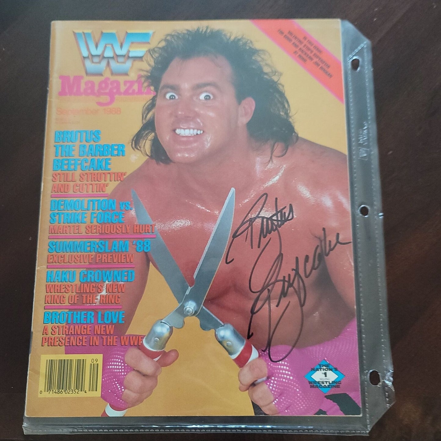 Brutus the barber beefcake full magazine photo signed auto autographed WWF