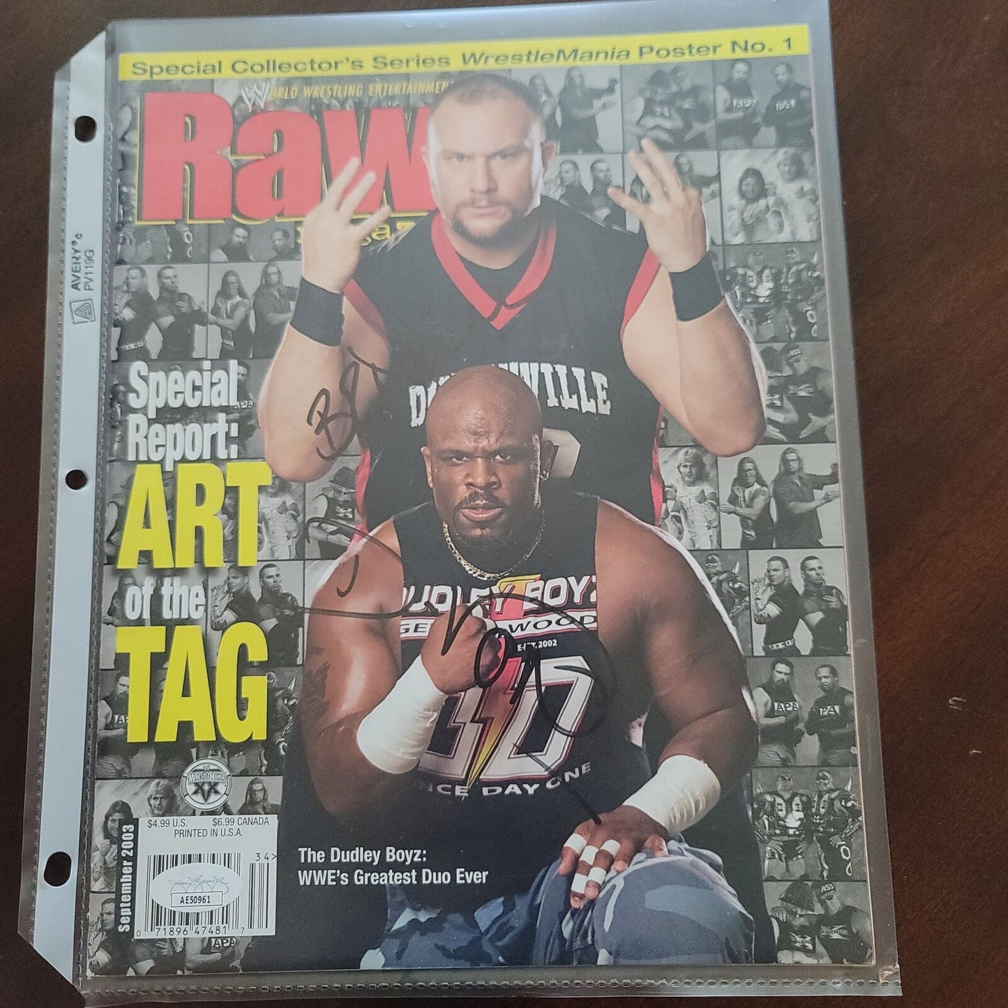 Dudley boys dual signed full magazine jsa COA certed photo signed auto autographed