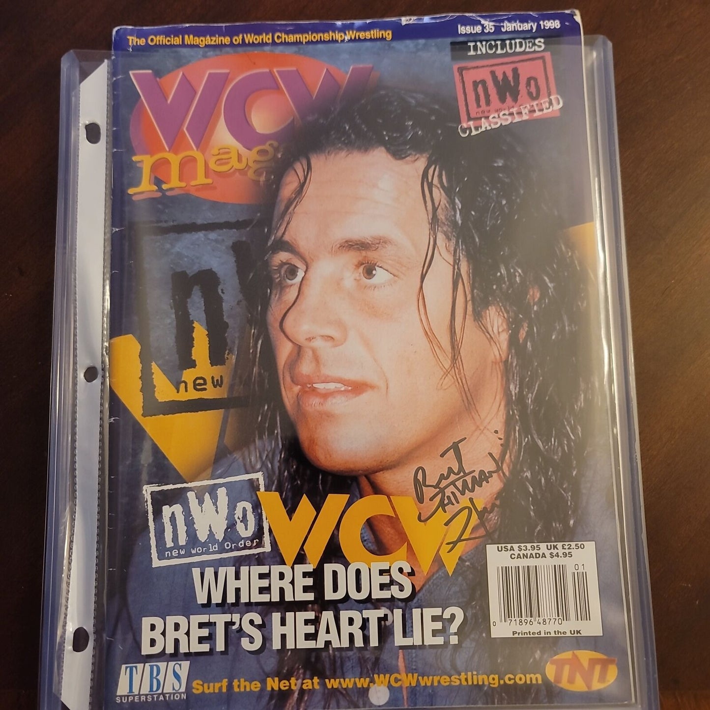 Bret hart bret the hitman hart signed  full magazine photo signed auto autograph