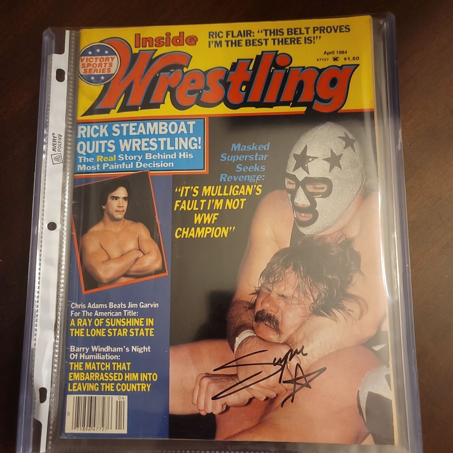 Masked superstar aka demolition Ax aka Bill Eadie full magazine photo signed aut