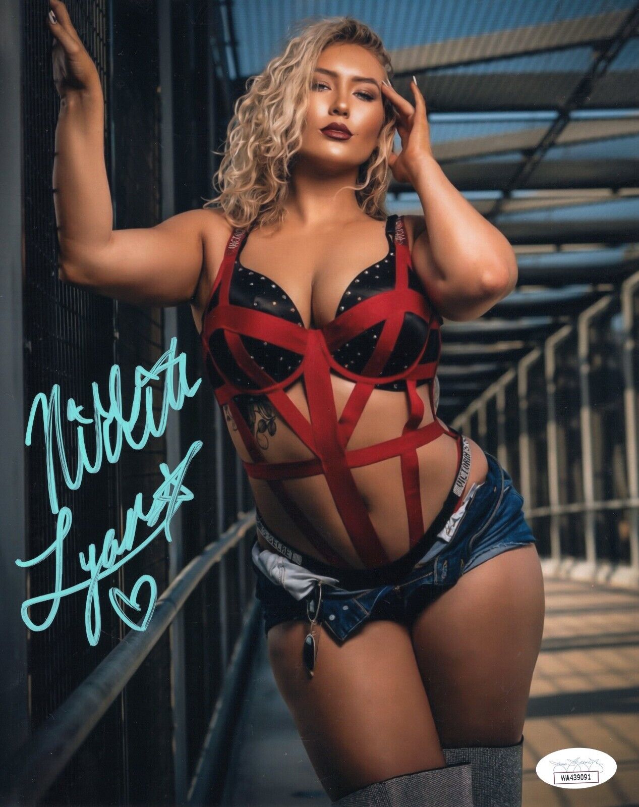 Nikkita Lyons NXT WWE (8x10 metallic) autographed FUNHOUSE signed JSA COA