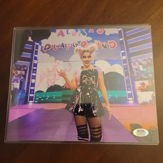Alexa Bliss inscribed Funhouse metallic 8x10 - WWE photo signed auto autographed SEXY PSA