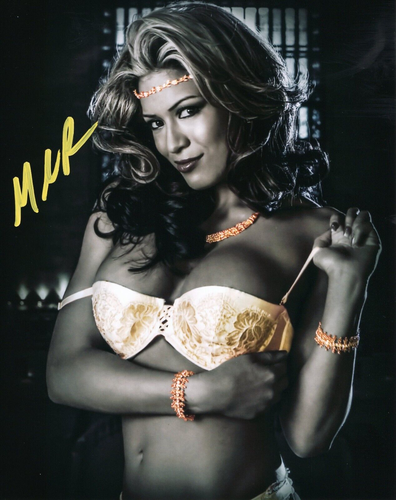 Melina (8x10 metallic) WWE Autographed Signed photo Funhouse SEXY photo signed auto